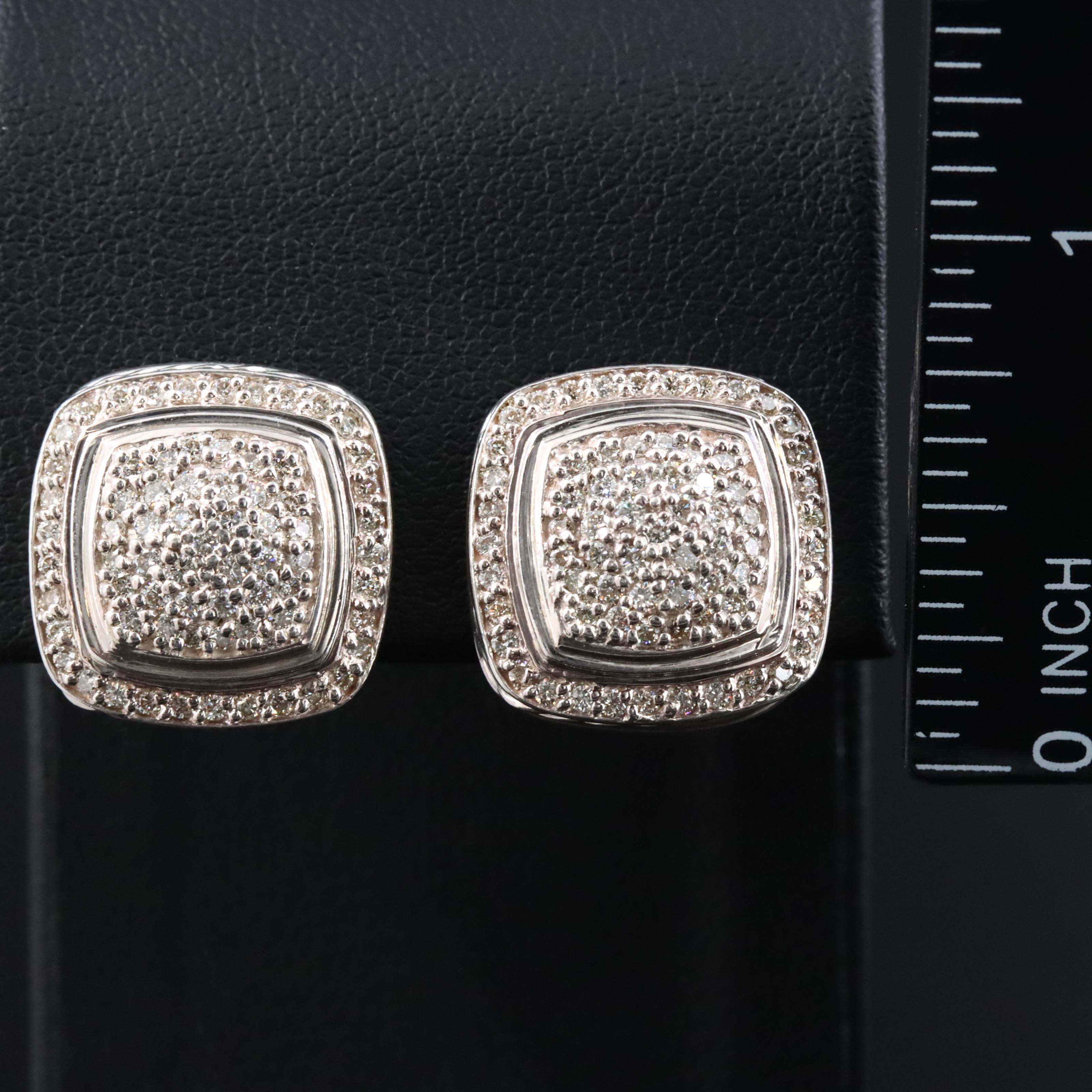 David Yurman Albion Sterling 1.04 Pavé Diamond Earrings