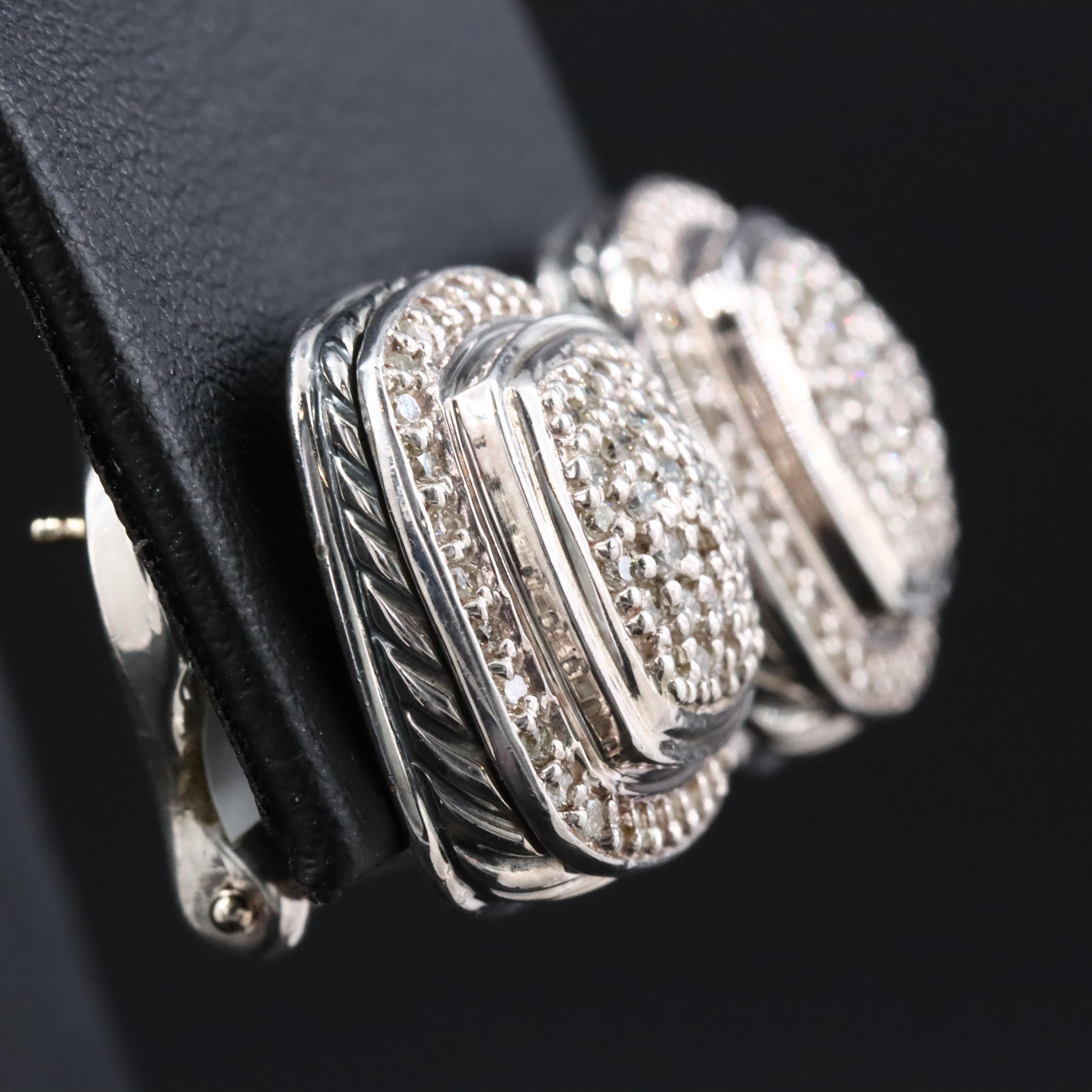 David Yurman Albion Sterling 1.04 Pavé Diamond Earrings