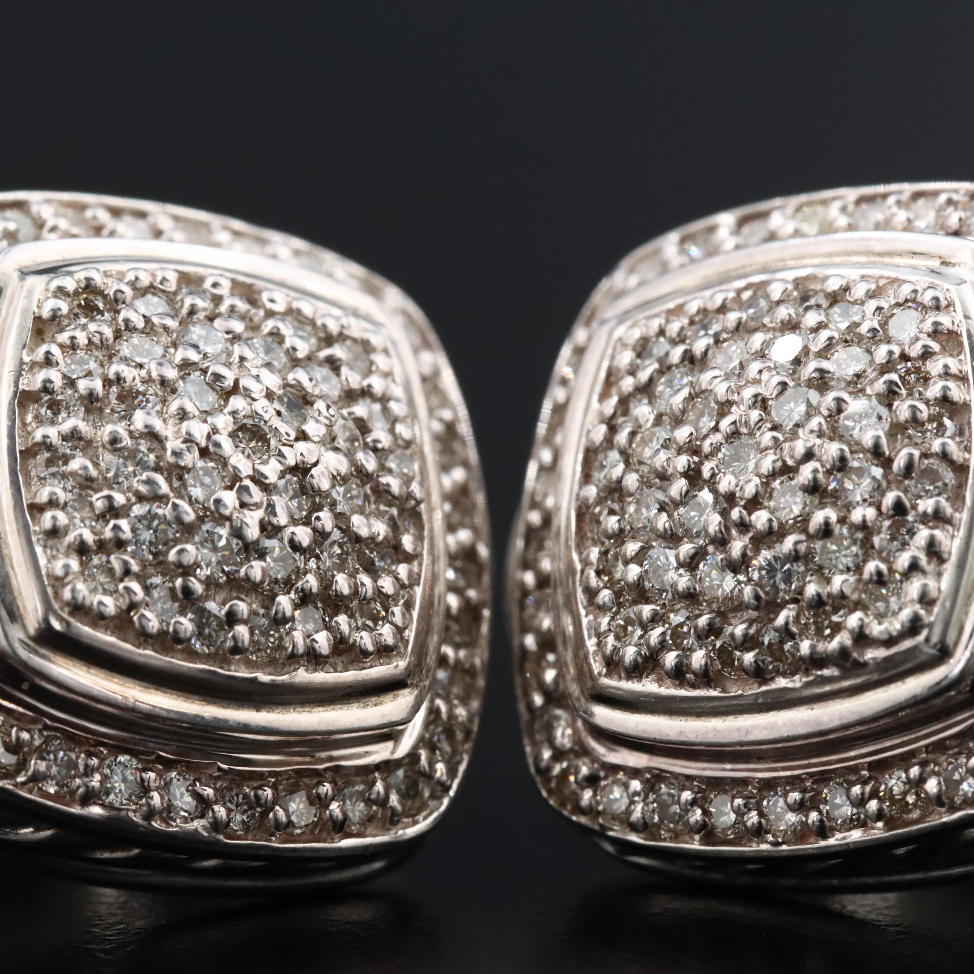 David Yurman Albion Sterling 1.04 Pavé Diamond Earrings