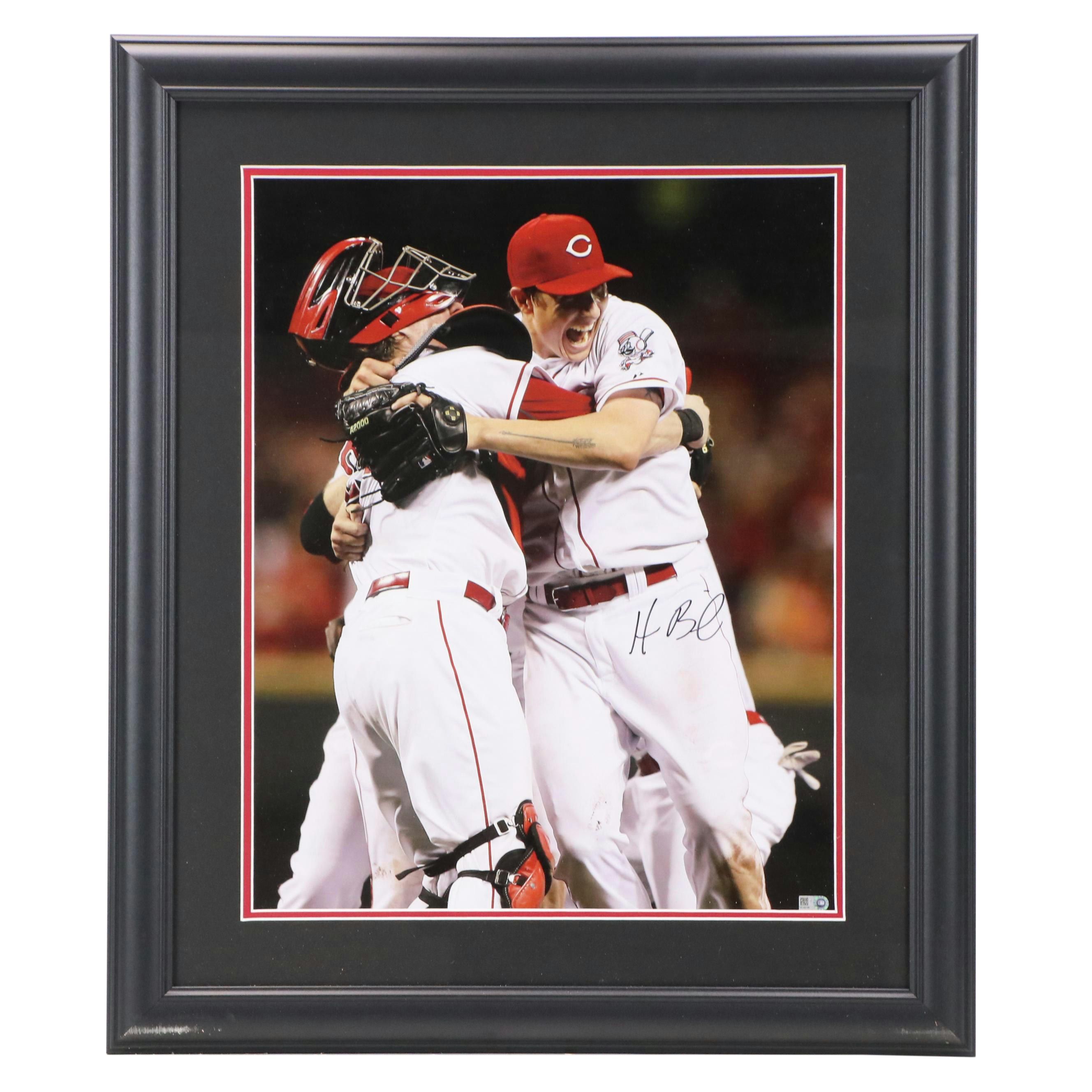 Homer Bailey Signed Cincinnati Reds No Hitter Print in Matted Frame, MLB Cert