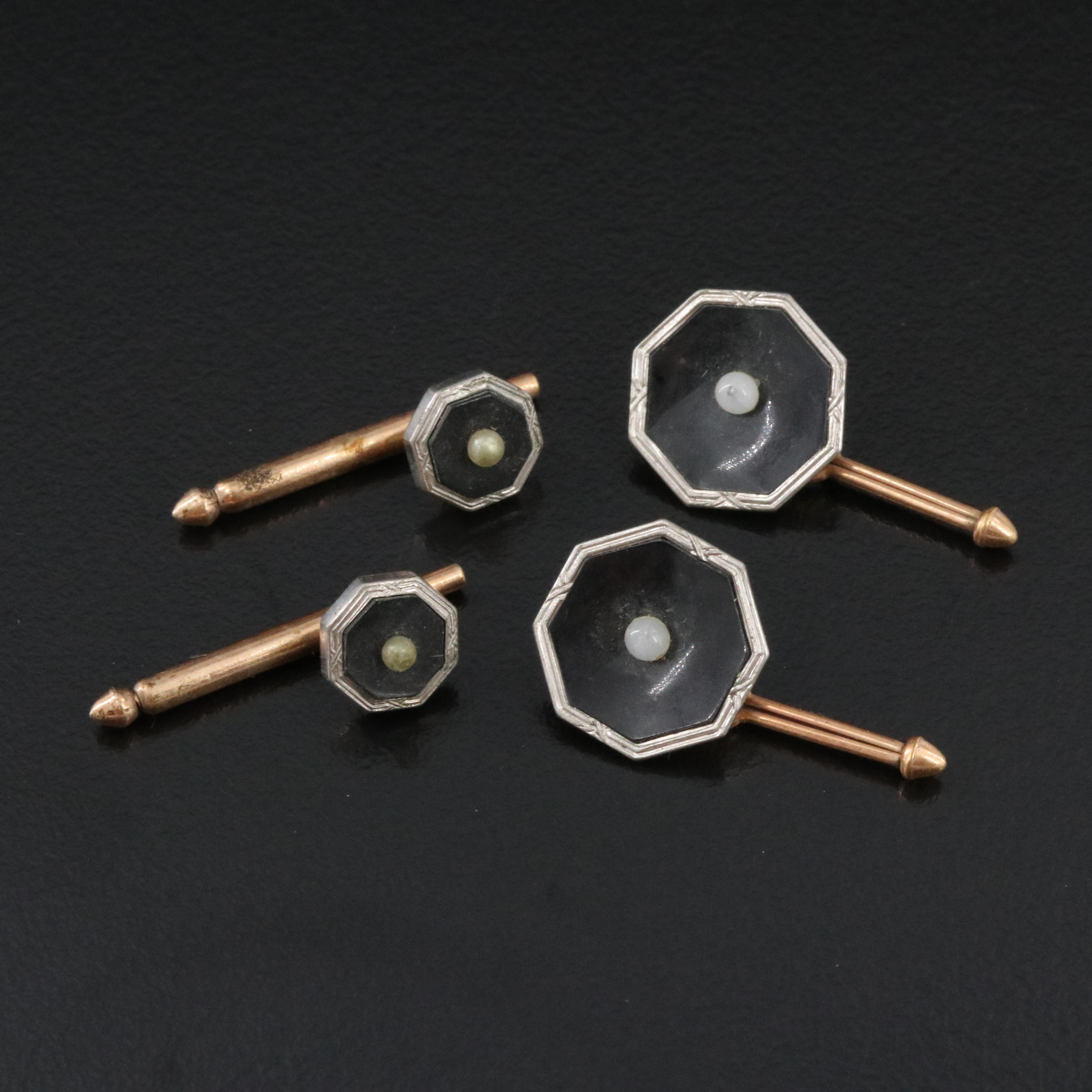 Vintage Faux Pearl Men's Dress Set