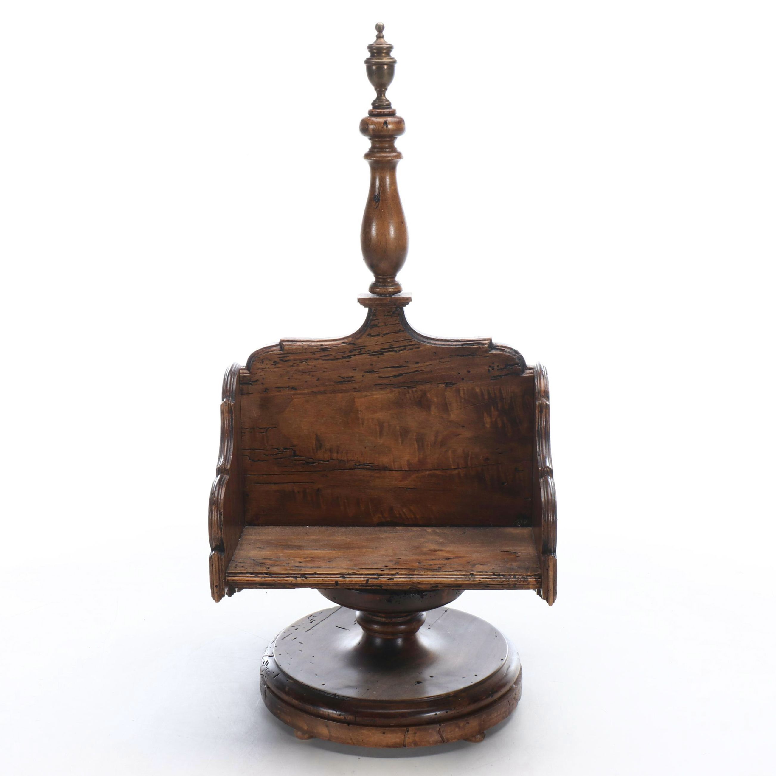 Victorian Library Walnut Wood Revolving Book Stand, Late 19th Century