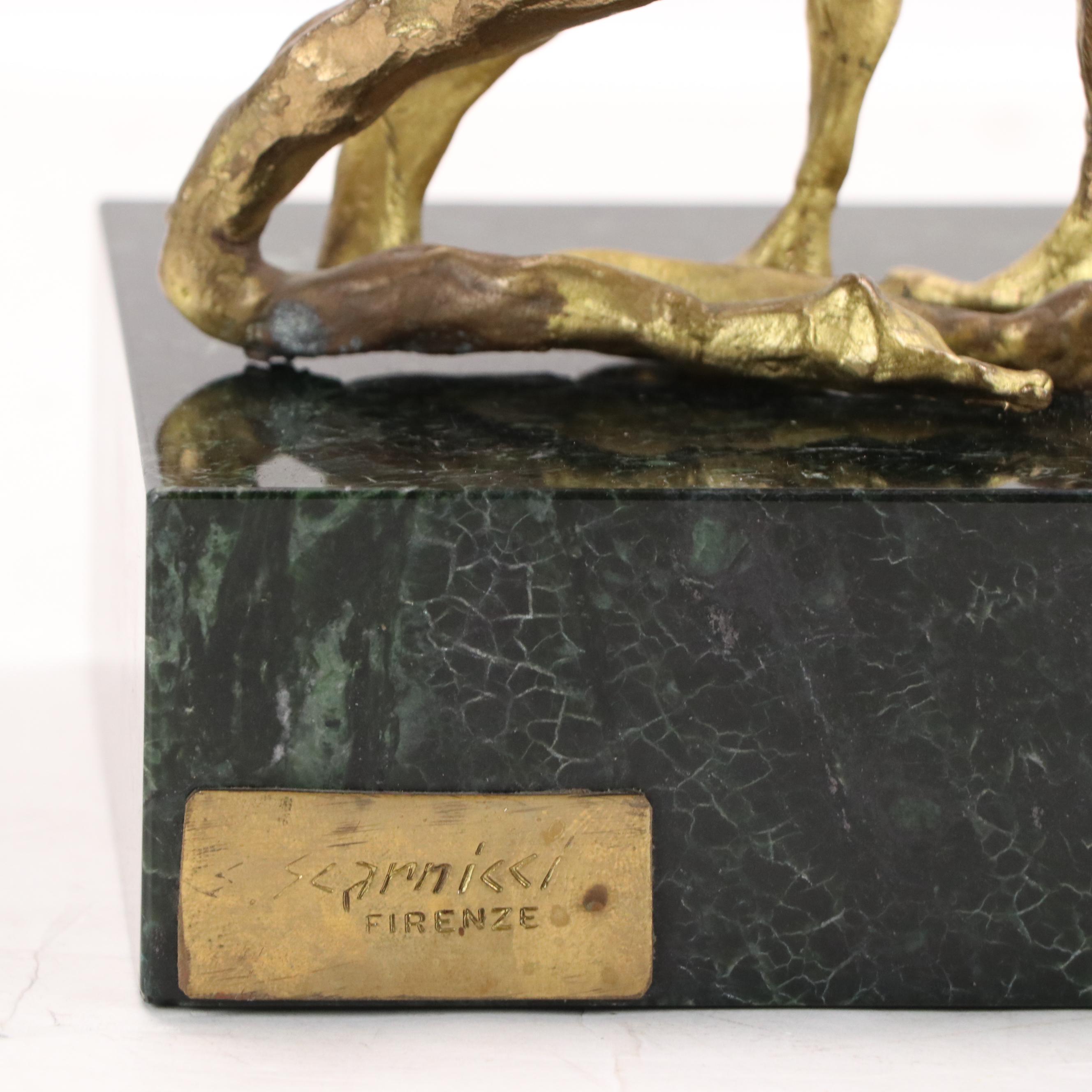 Bronze Sculpture After Emanuele Scarnicci of Solemn Figures