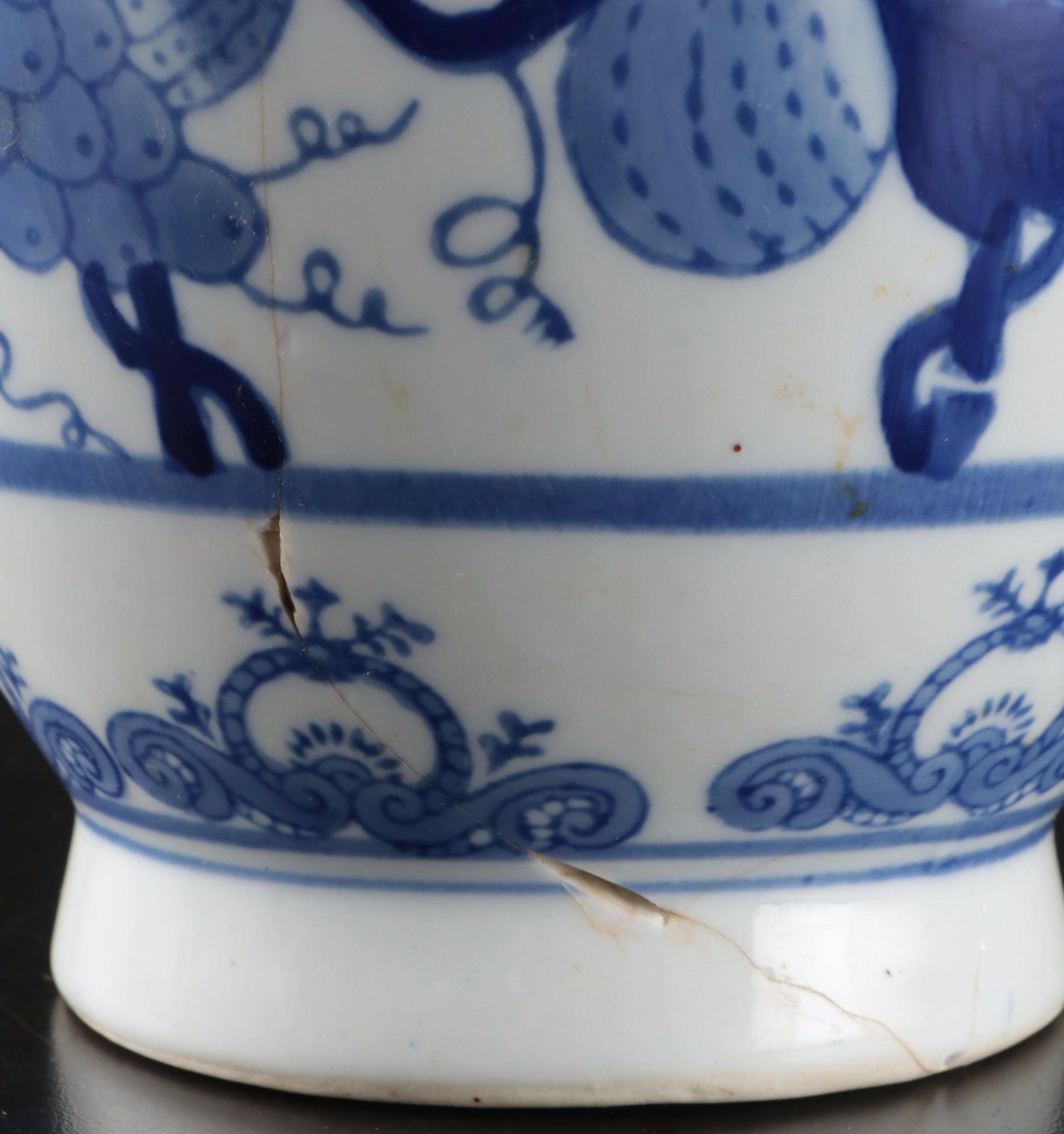 Chinese Blue on White Fruited Vine Vases
