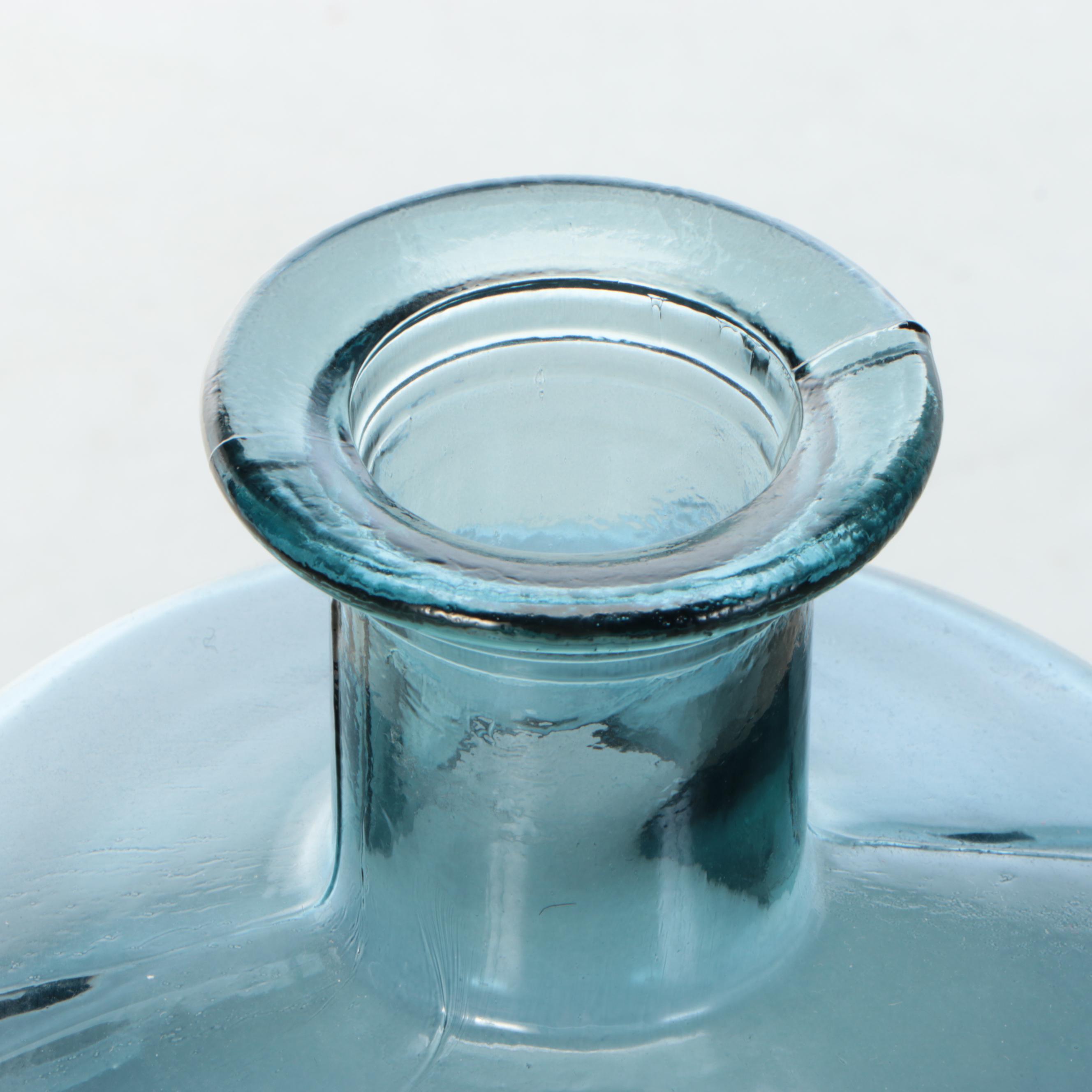 Spanish Glass Bottle-Shaped Floor Vase