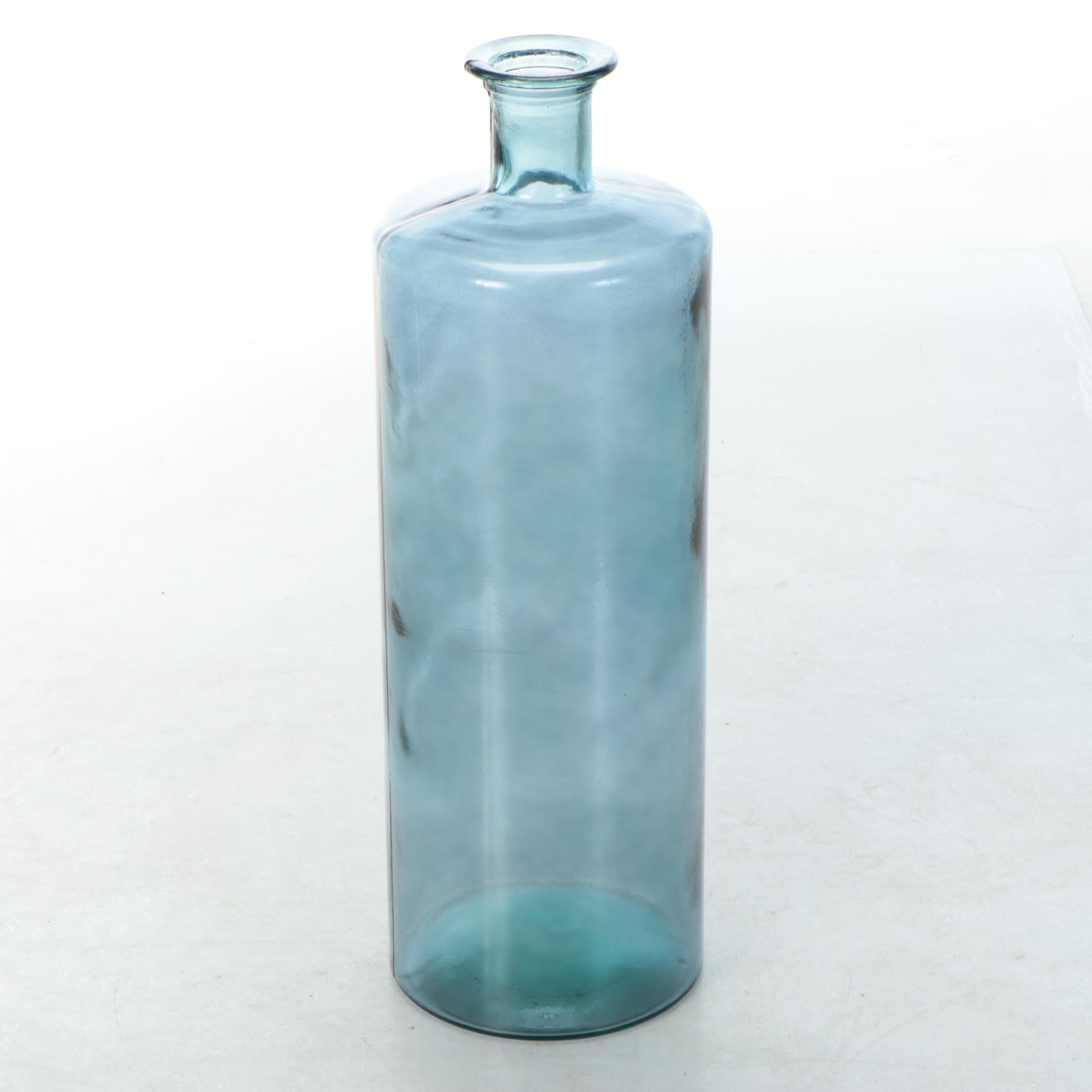 Spanish Glass Bottle-Shaped Floor Vase