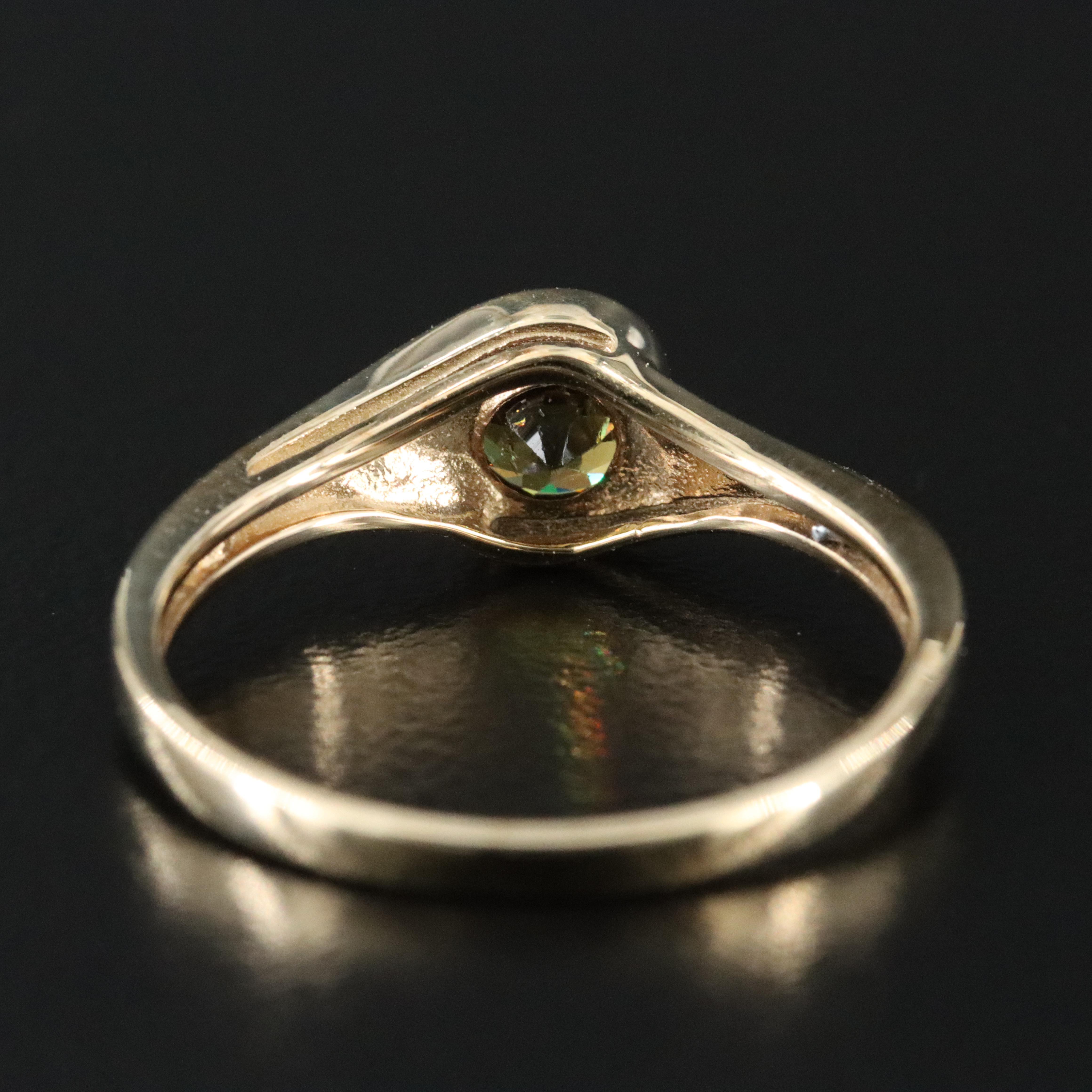 9K Garnet Solitaire Ring