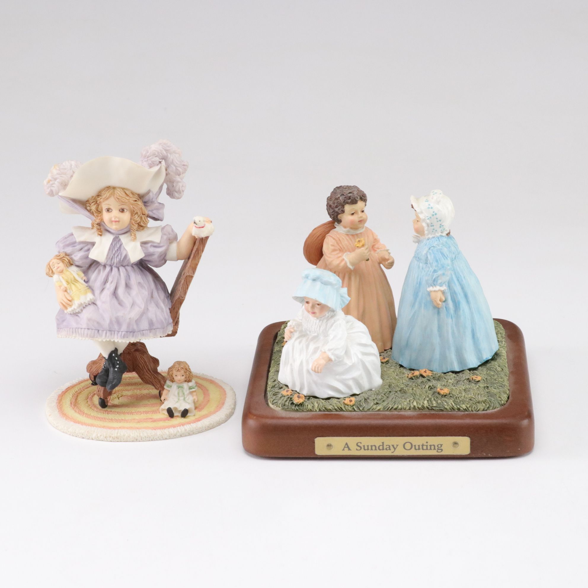 Maud Humphrey Bogart Resin Figurines Including "A Sunday Outing"