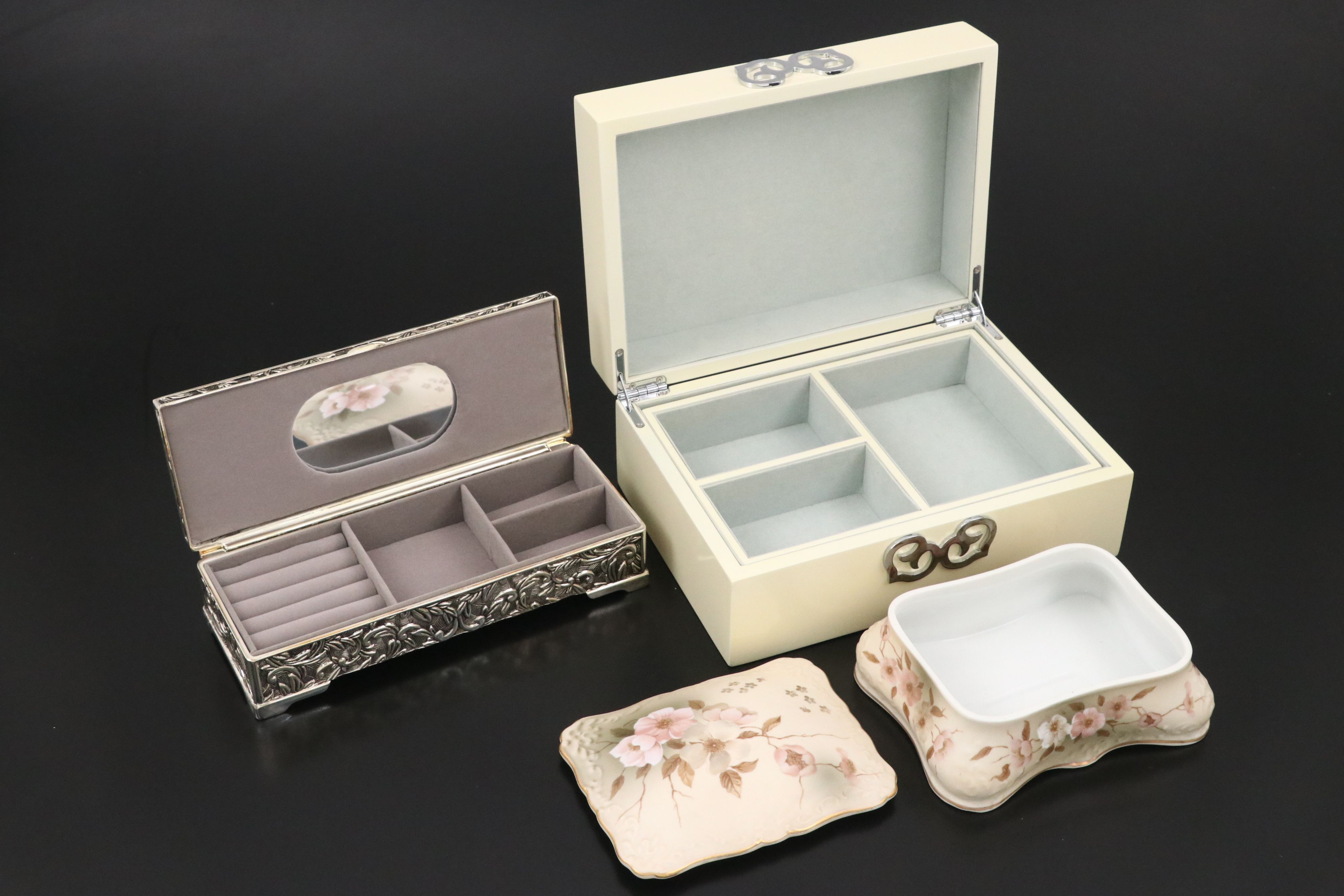Godinger Silver Plate Jewelry Box, Goebel Glass Bell, and More Vanity Décor