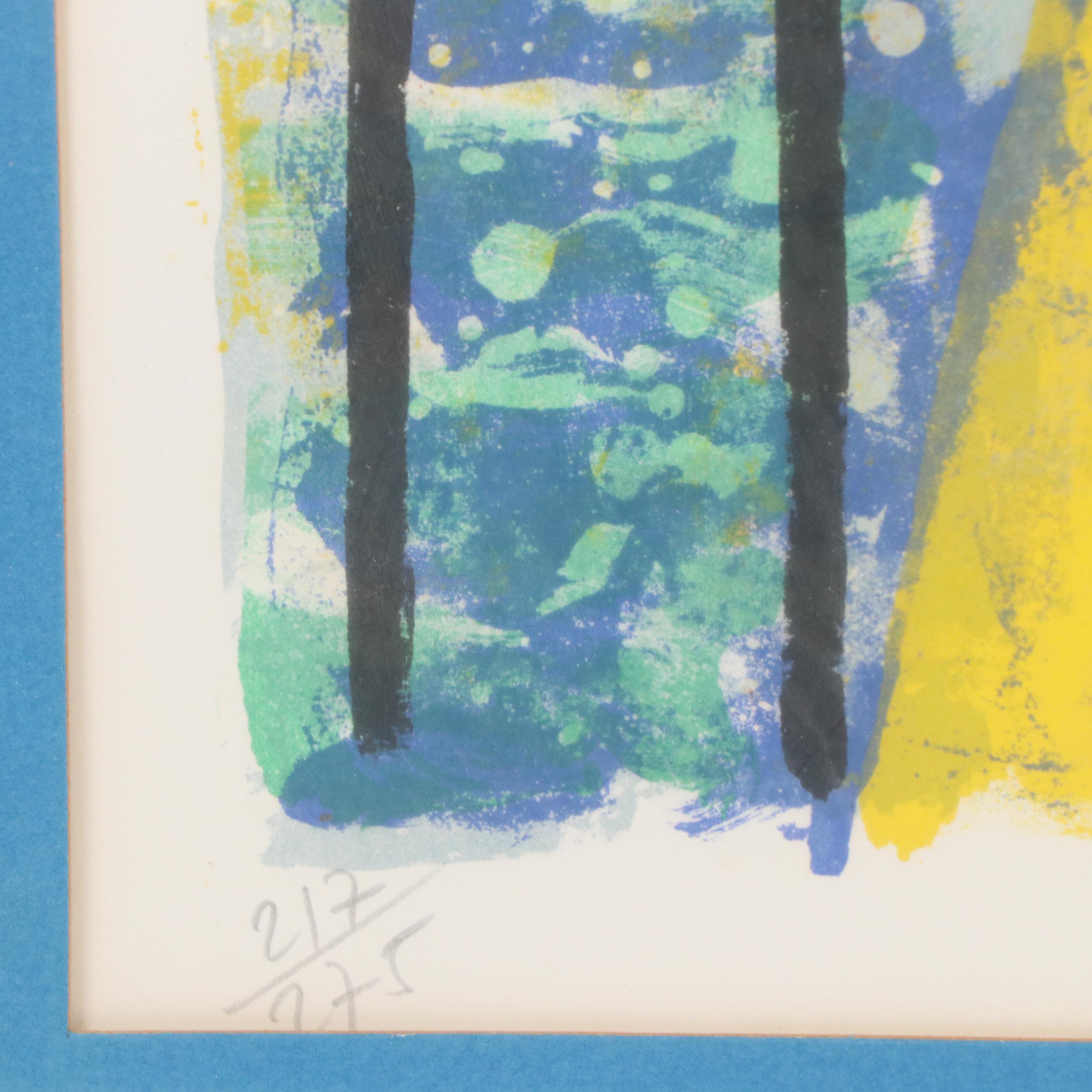 Jean Charnotet Lithograph of a Girl Holding Dove, 20th Century