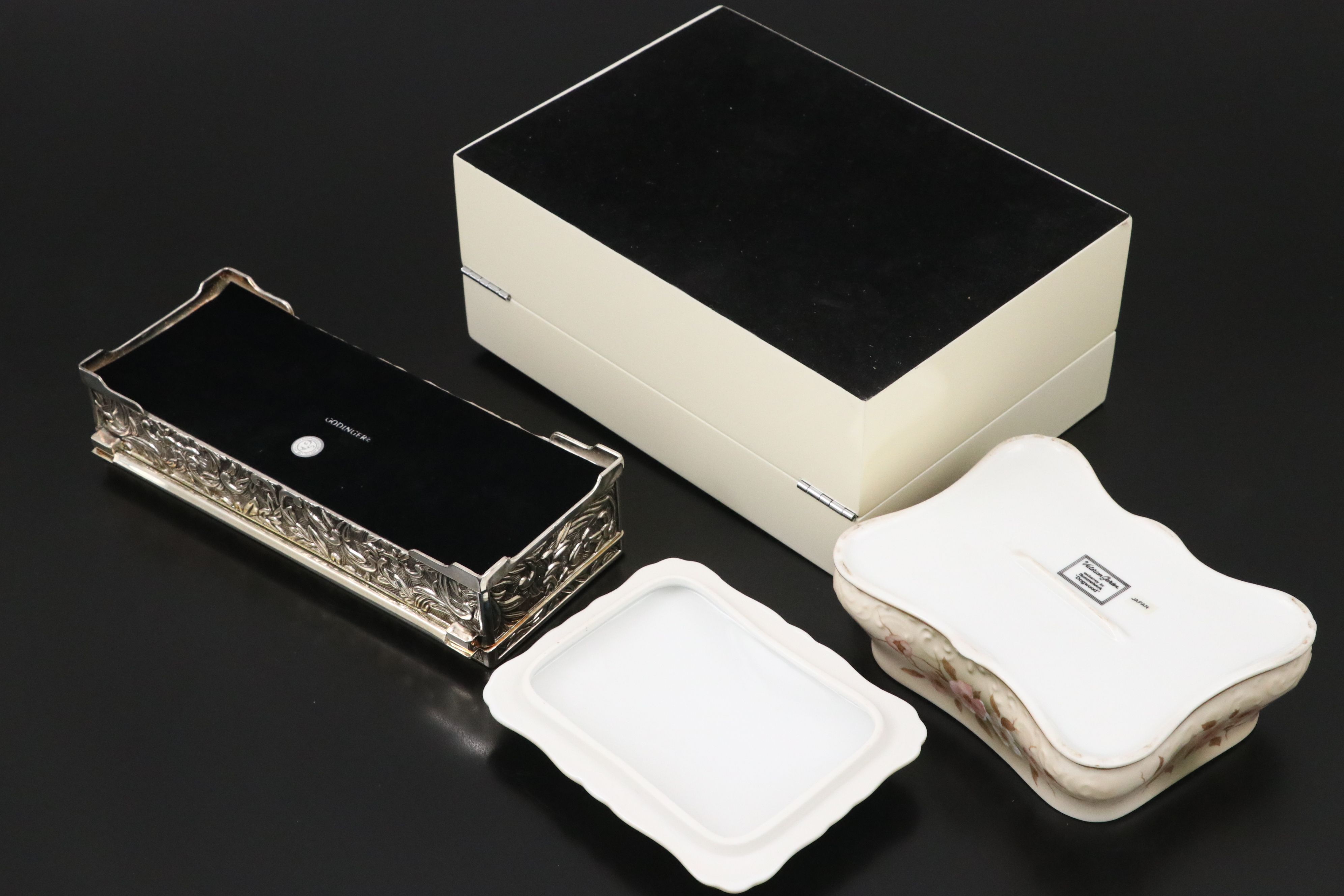 Godinger Silver Plate Jewelry Box, Goebel Glass Bell, and More Vanity Décor