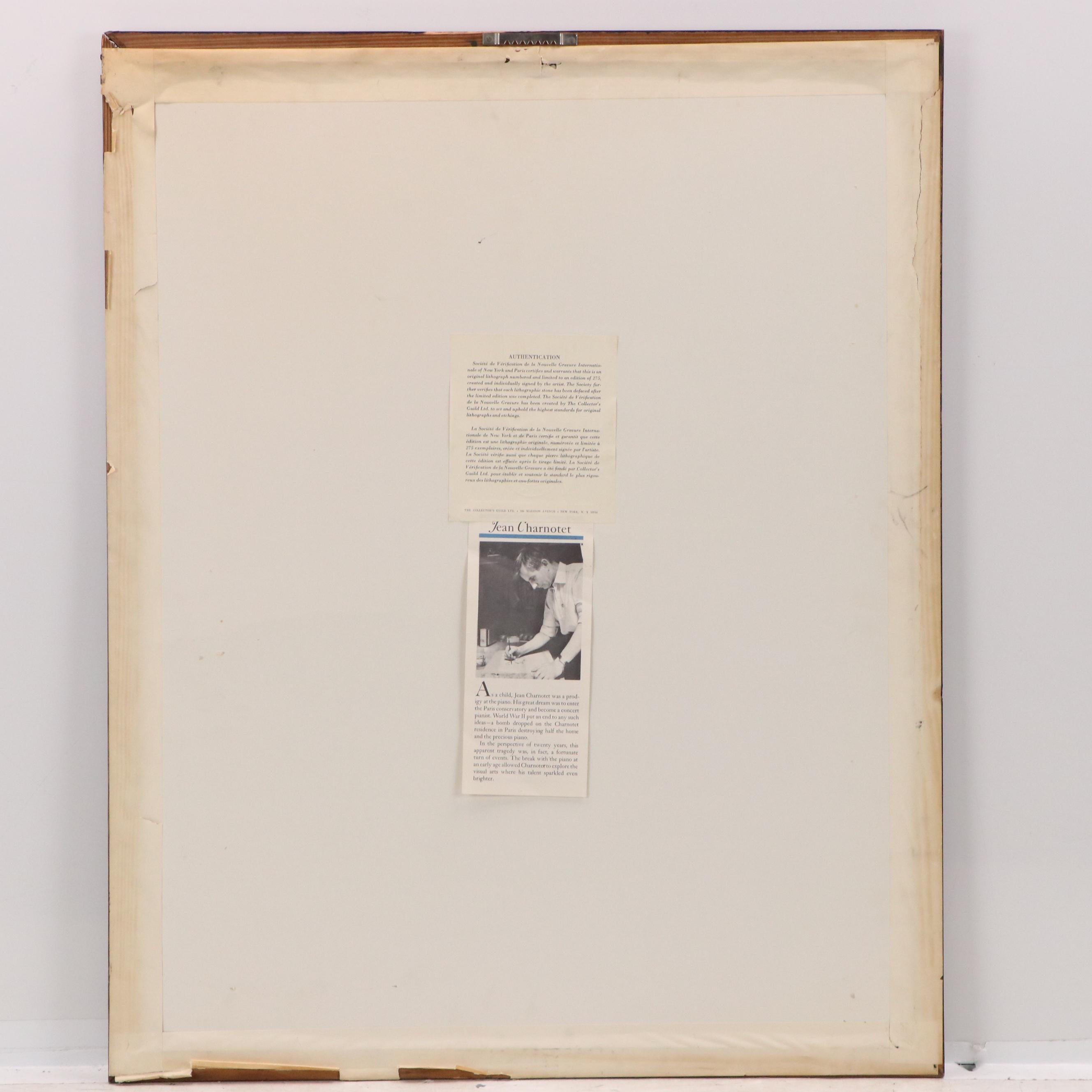 Jean Charnotet Lithograph of a Girl Holding Dove, 20th Century