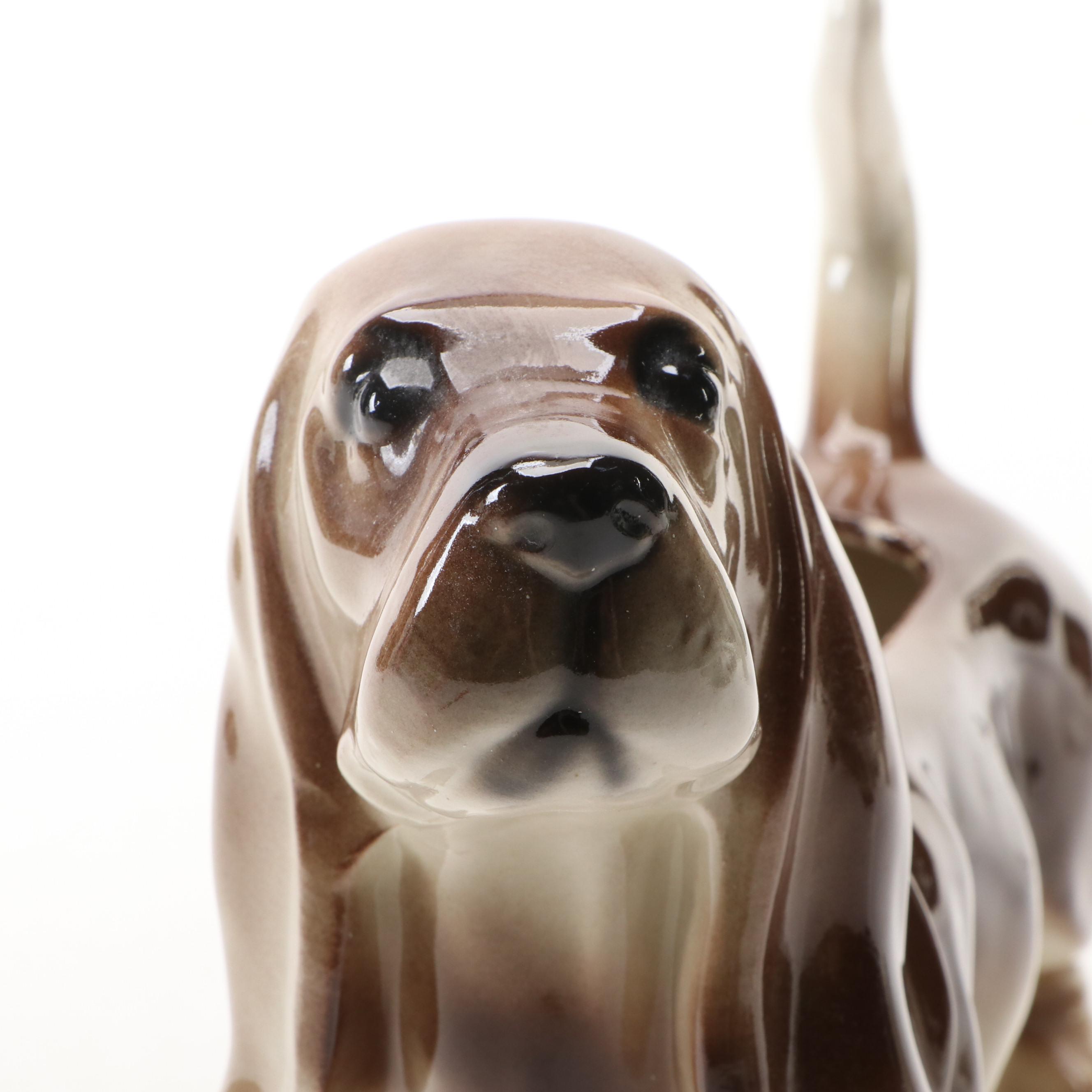 Ceramic Basset Hound Dog Planter, Mid-20th Century