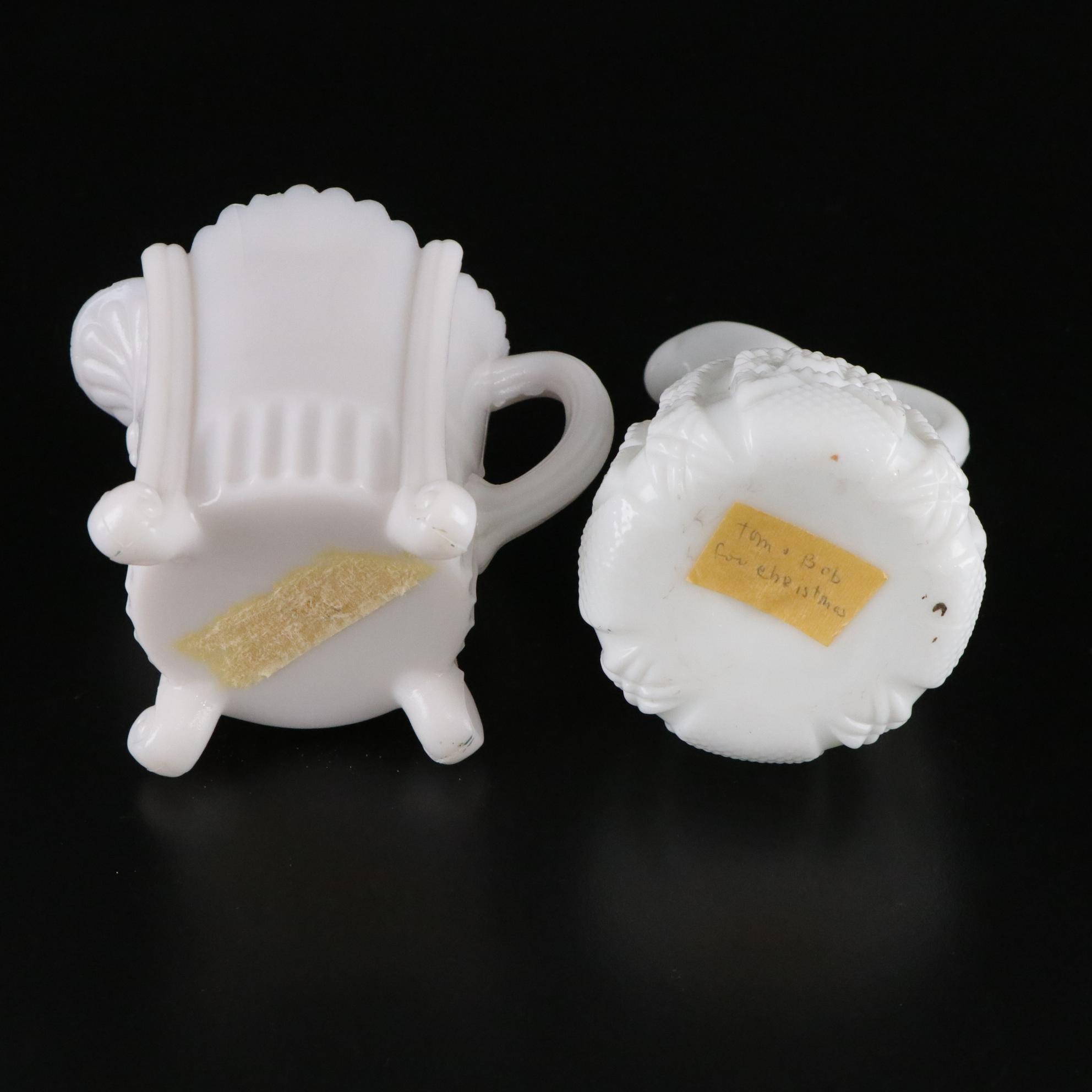 Milk Glass Covered Creamer, Salt & Pepper Shakers, Butter Dish, and More