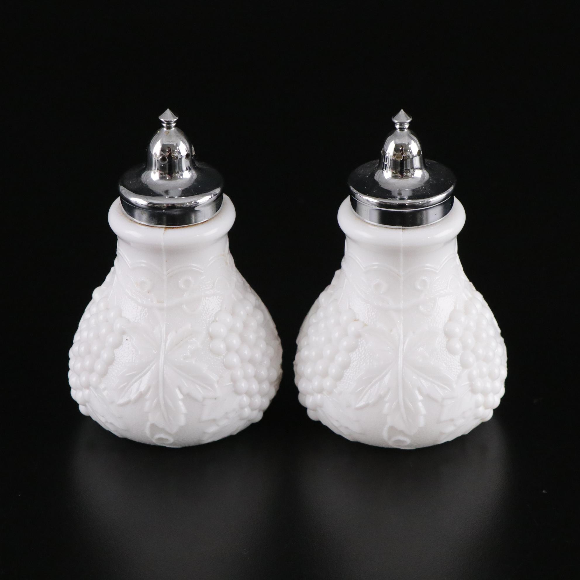 Milk Glass Covered Creamer, Salt & Pepper Shakers, Butter Dish, and More