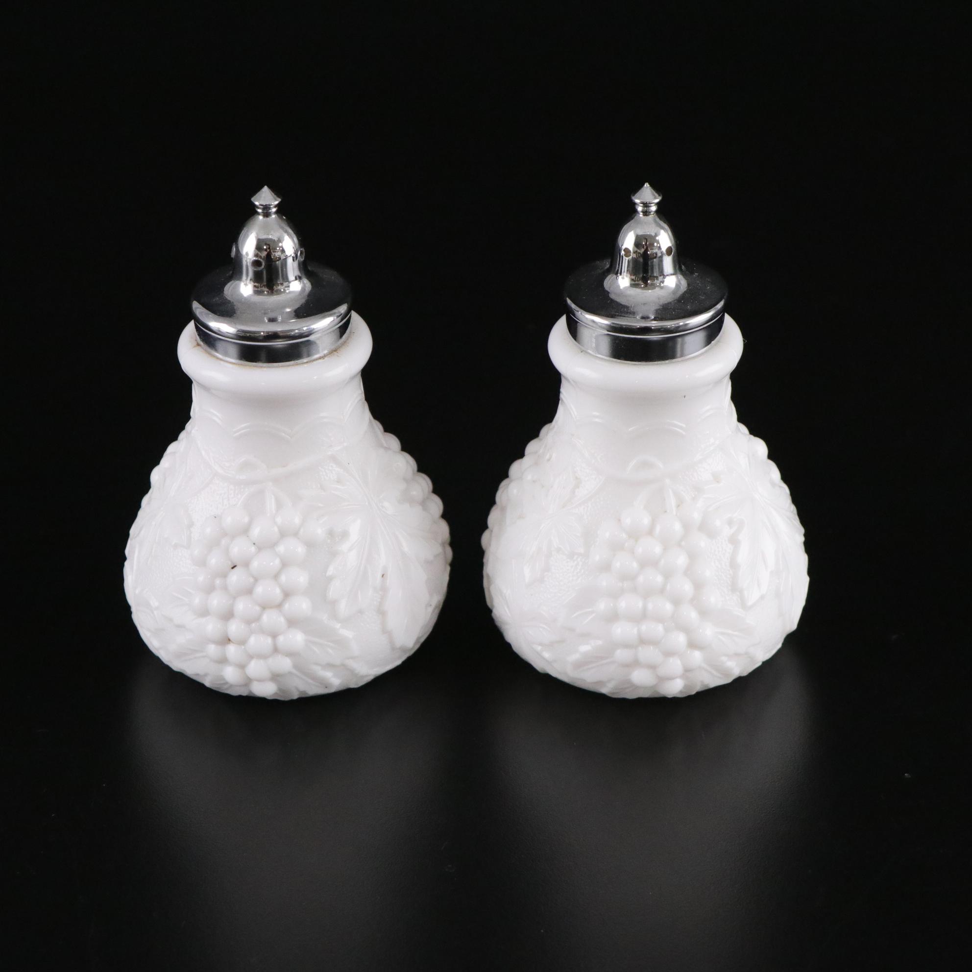 Milk Glass Covered Creamer, Salt & Pepper Shakers, Butter Dish, and More