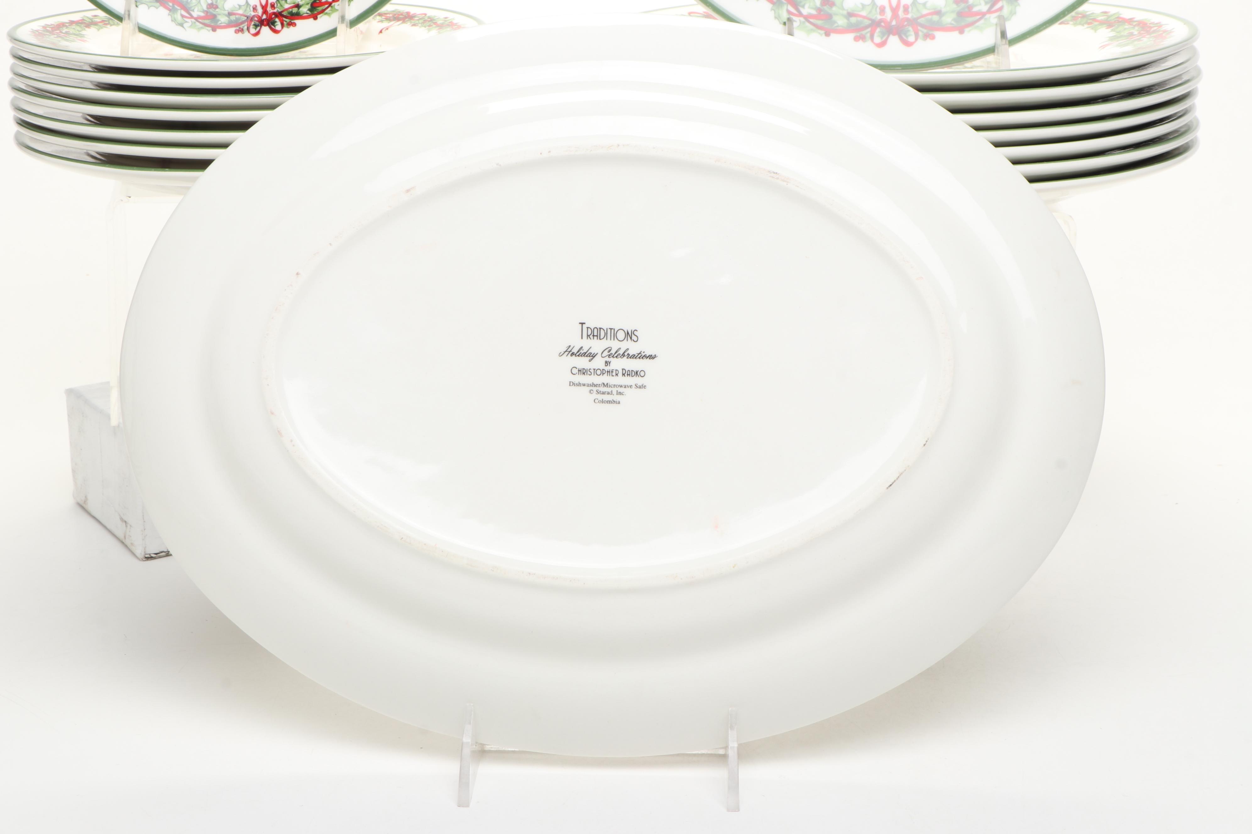 Christopher Radko for Traditions "Holiday Celebration" Porcelain Tableware