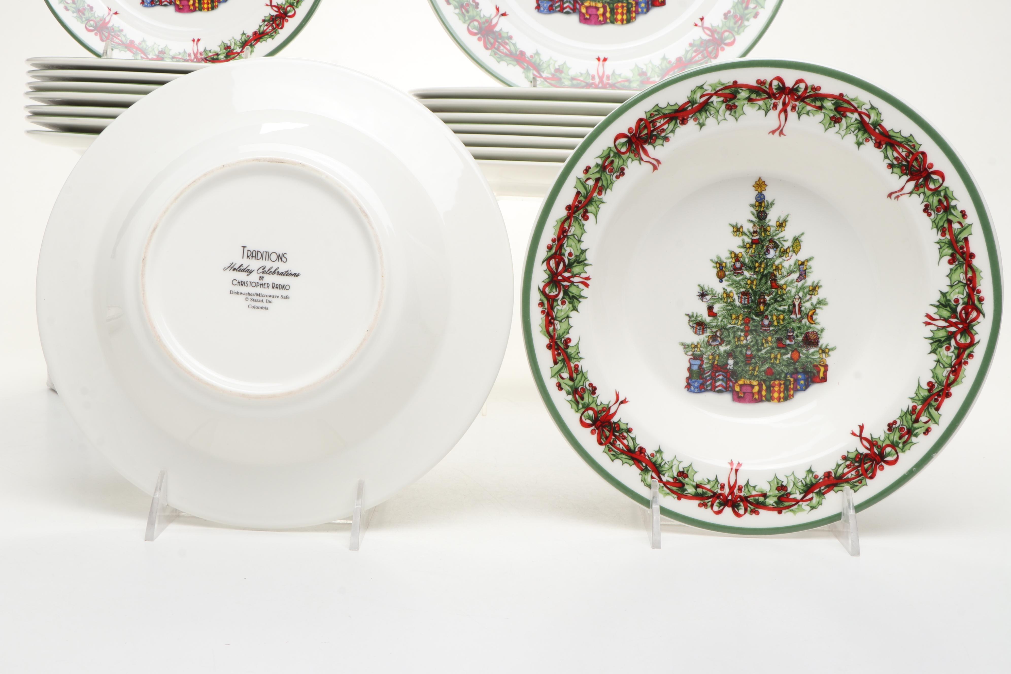 Christopher Radko for Traditions "Holiday Celebration" Porcelain Tableware