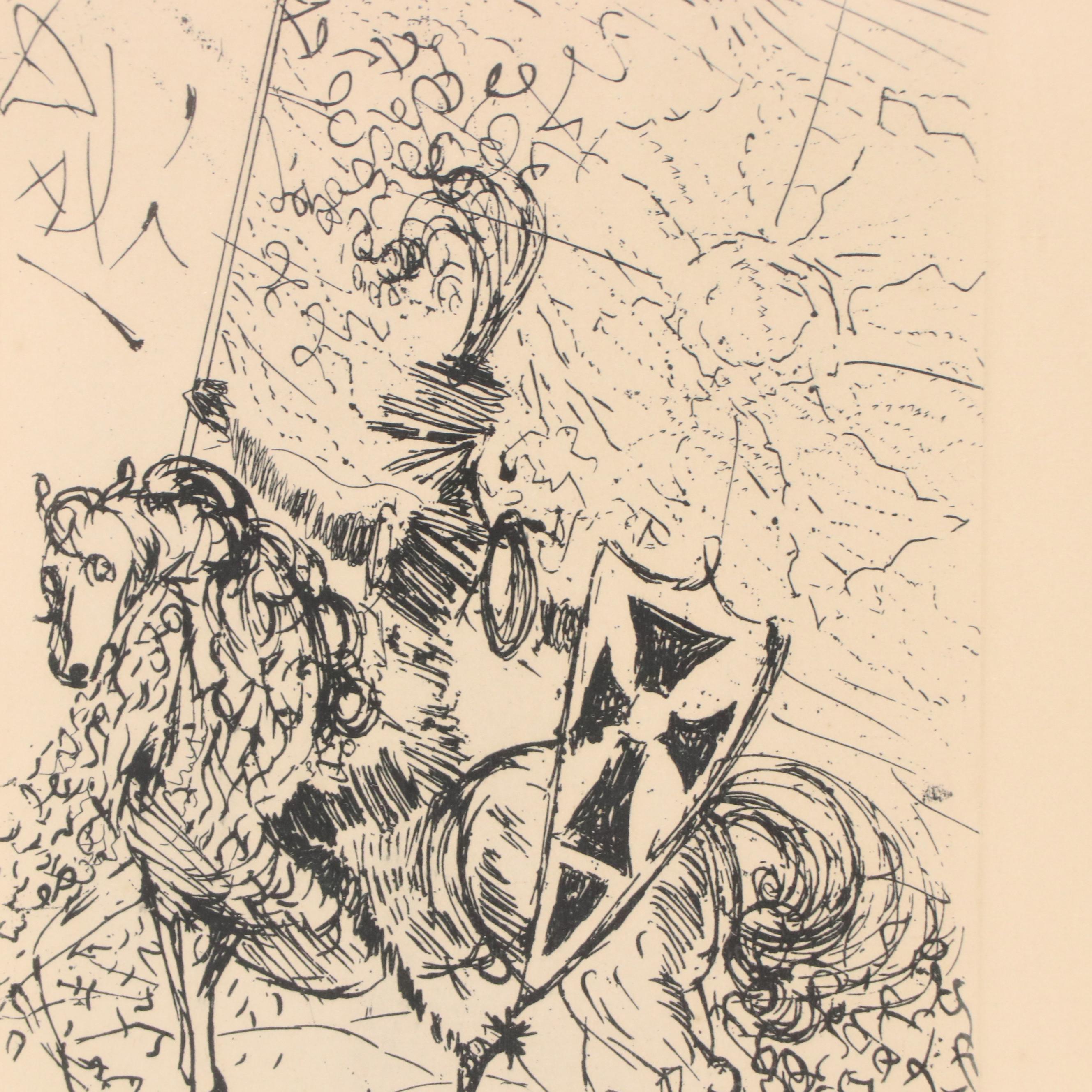 Salvador Dalí Restrike Etching "El Cid"
