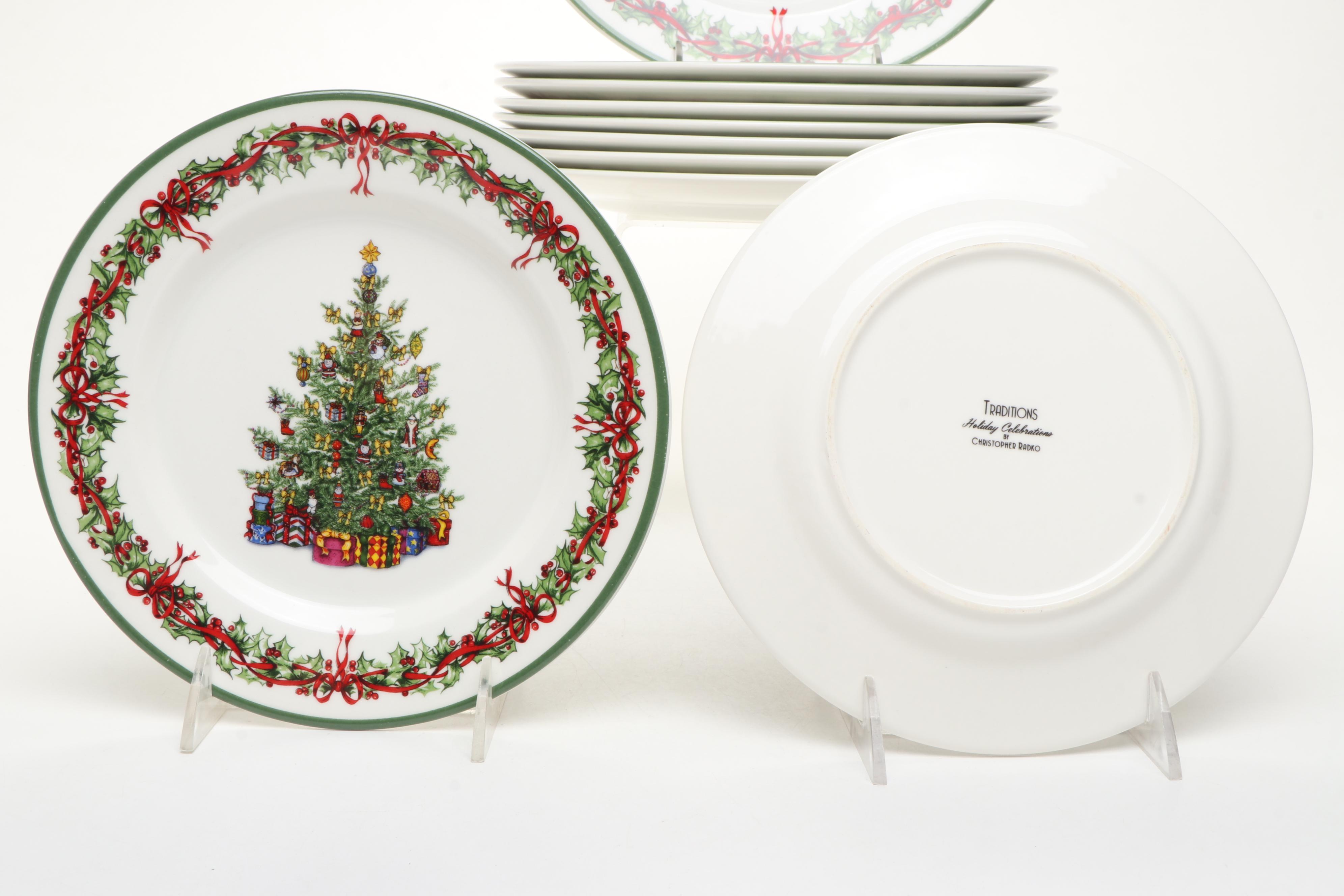 Christopher Radko for Traditions "Holiday Celebration" Porcelain Tableware