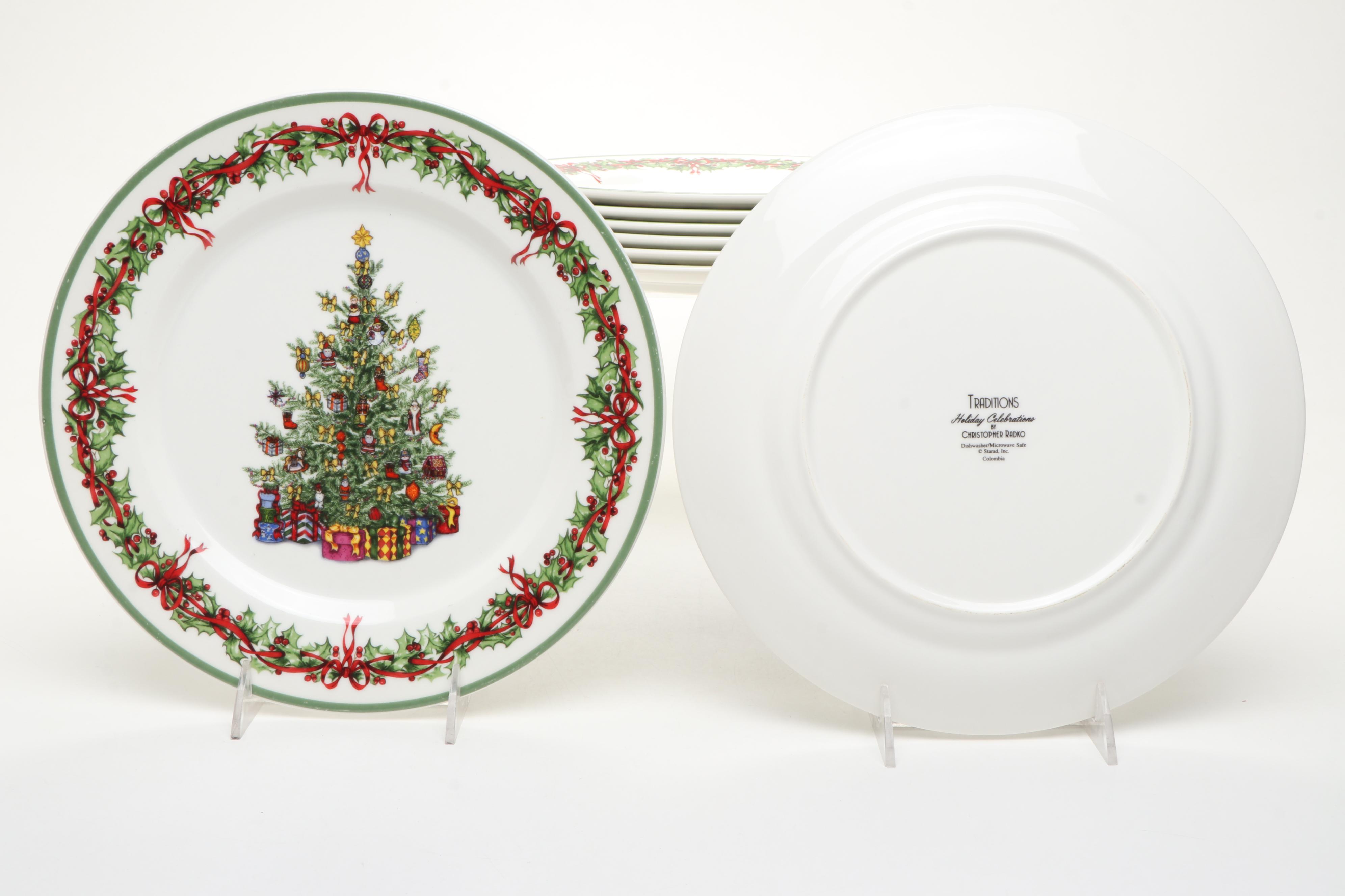 Christopher Radko for Traditions "Holiday Celebration" Porcelain Tableware