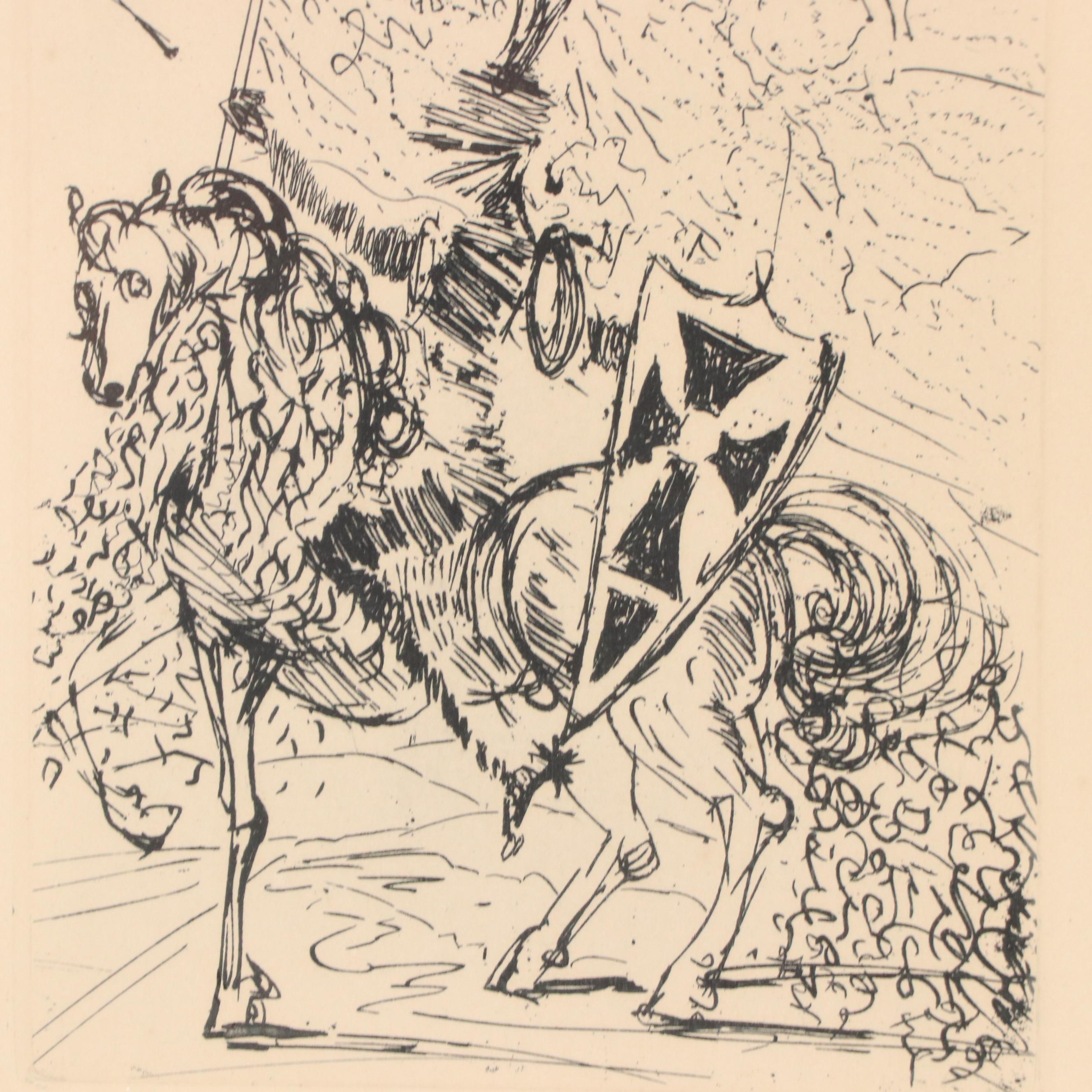 Salvador Dalí Restrike Etching "El Cid"