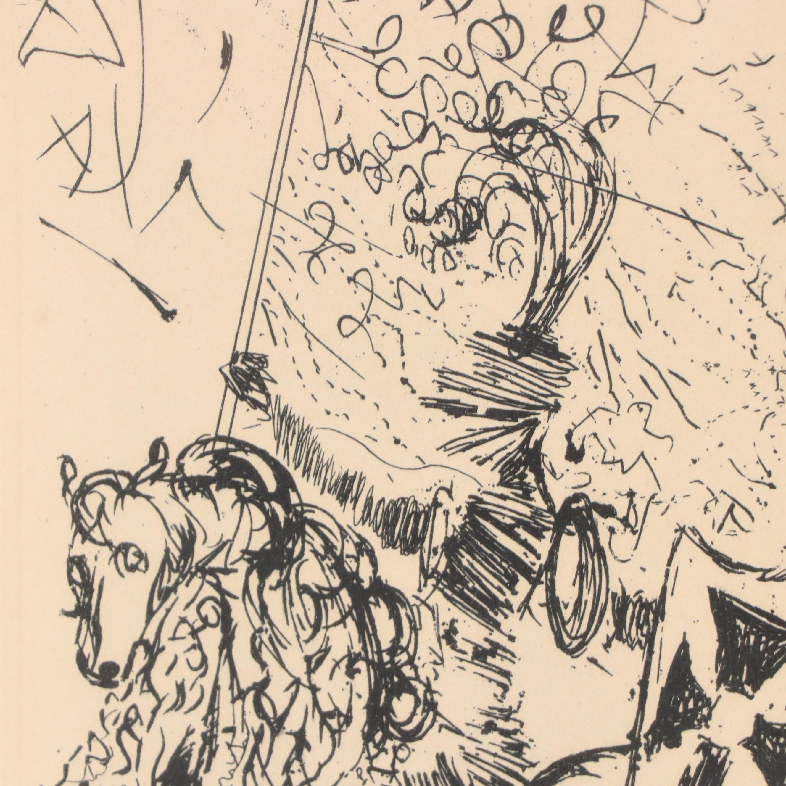 Salvador Dalí Restrike Etching "El Cid"