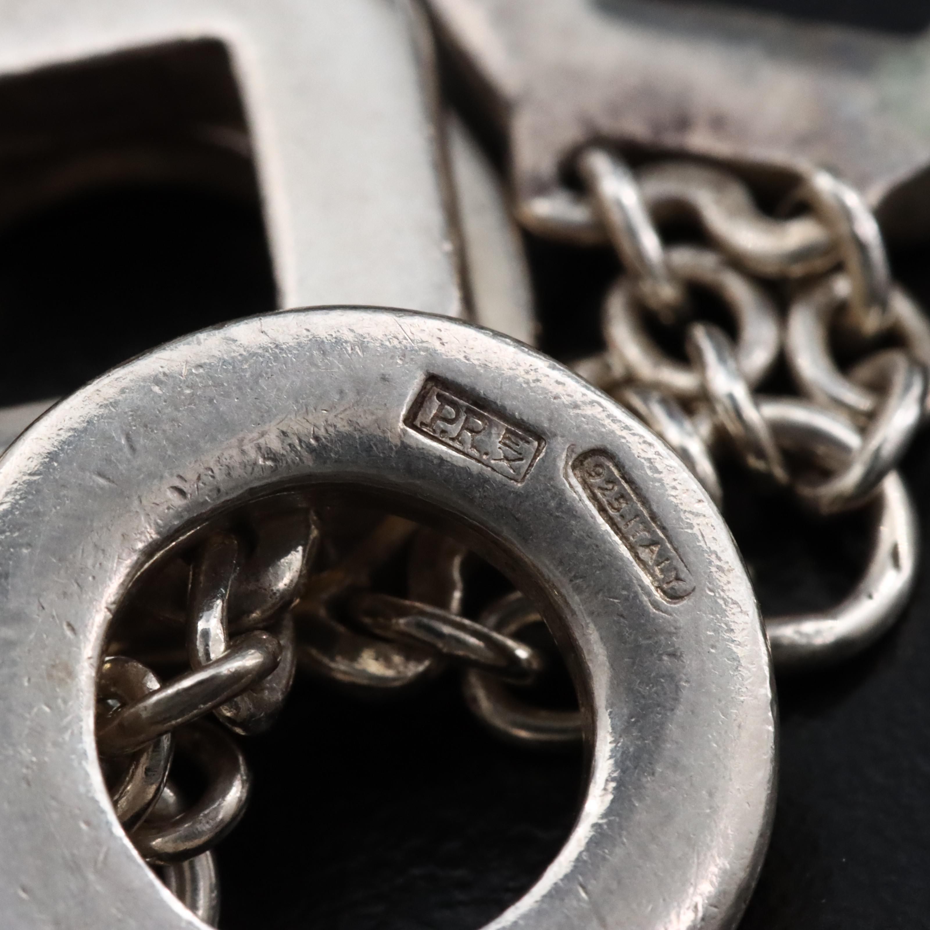 Sterling Circle and Square Station Bracelet