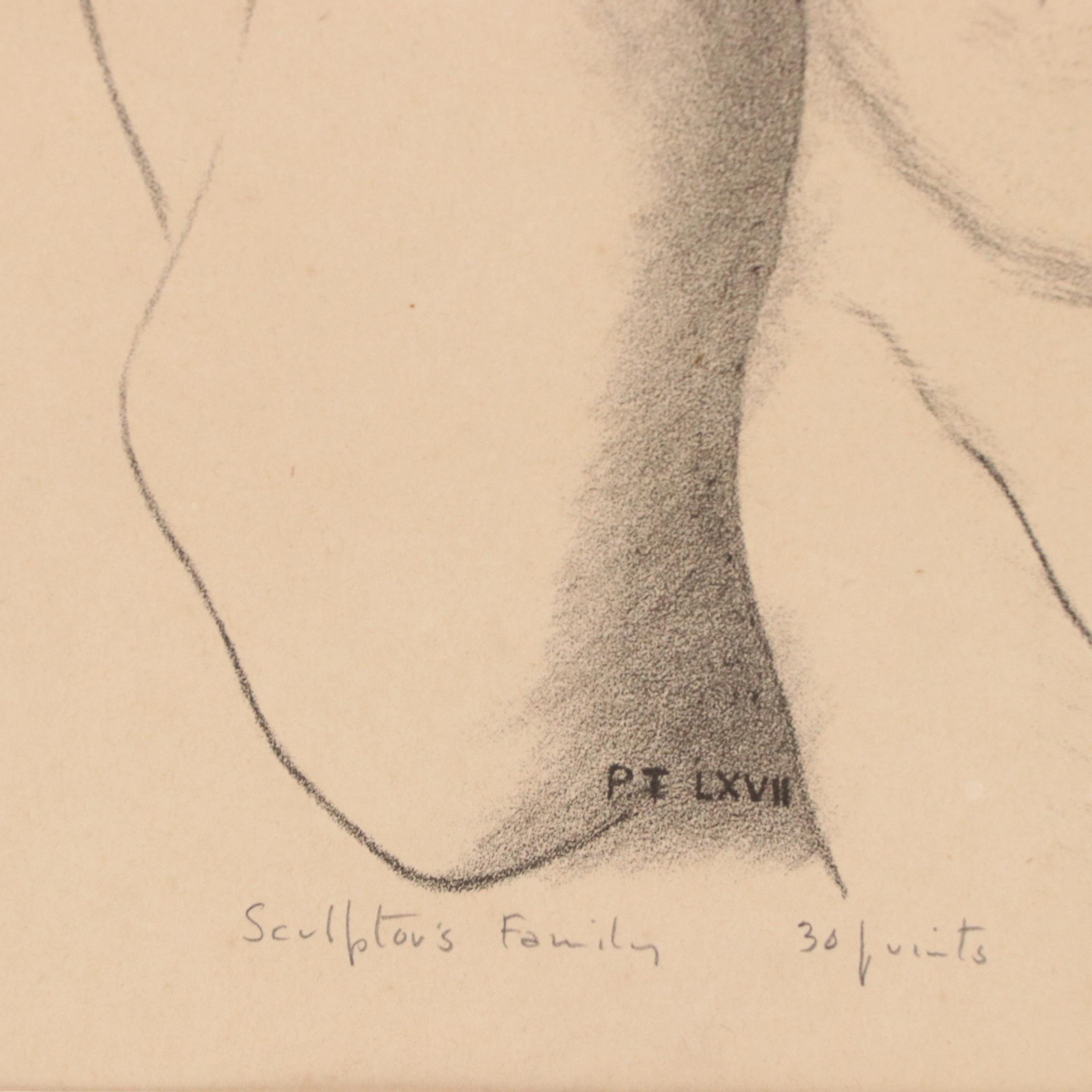 Prentiss Taylor Lithograph "Sculptor's Family," 1944