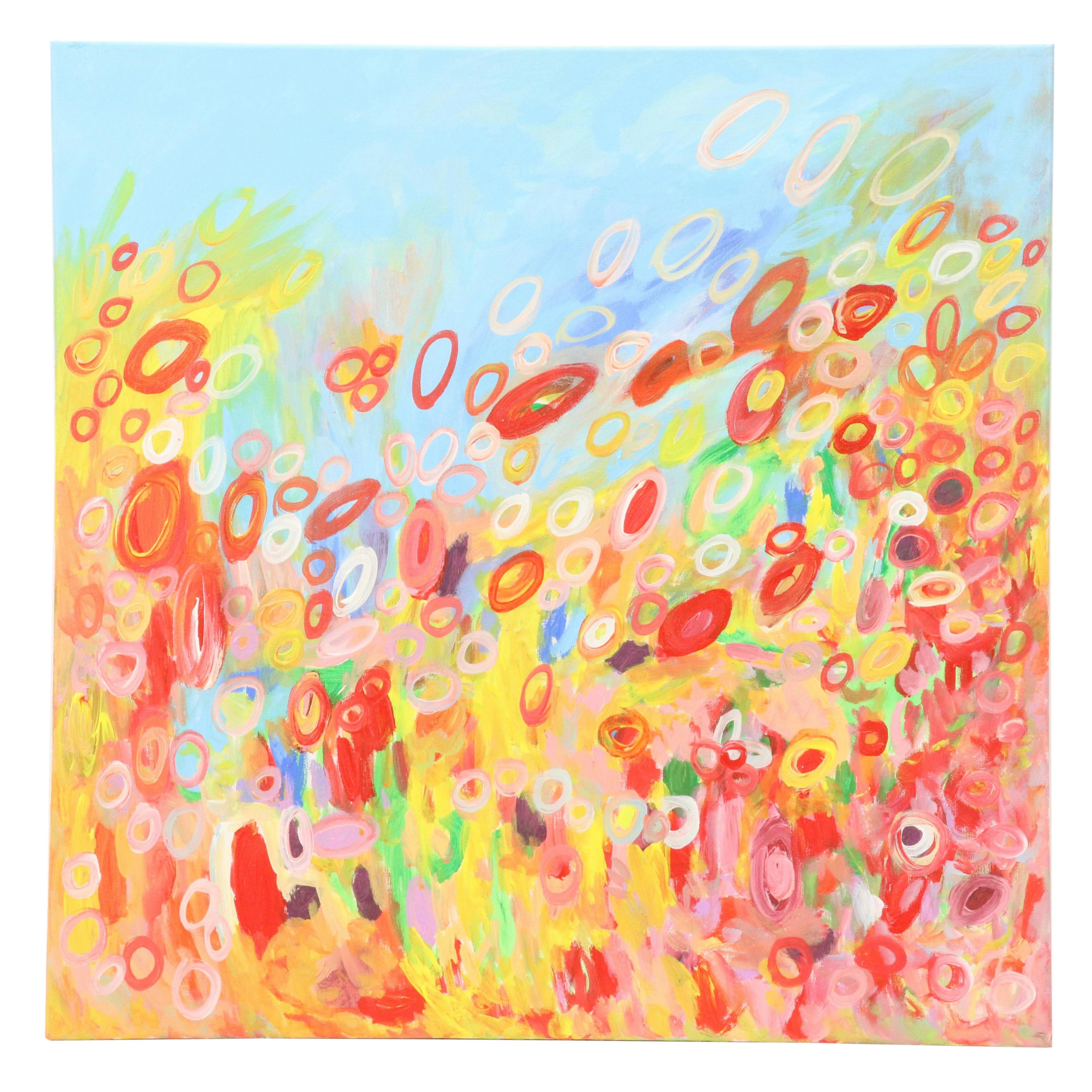 Saul Gefen Abstract Acrylic Painting, 2025