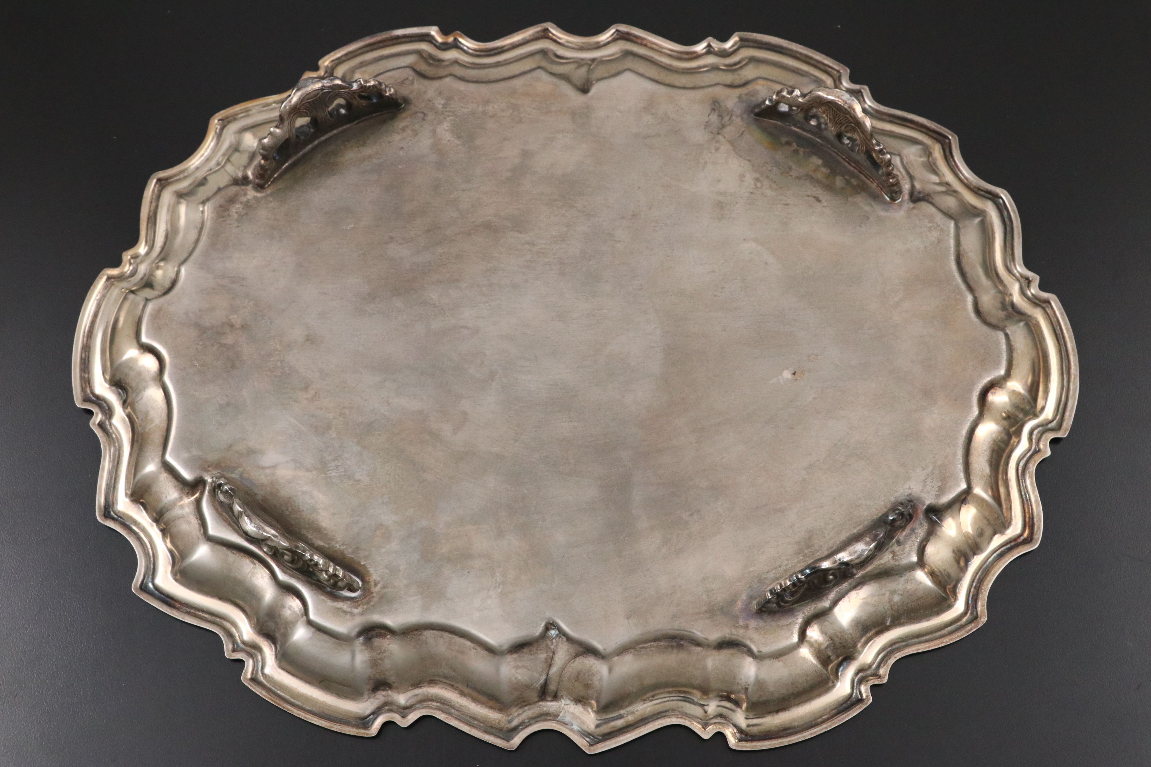 Napier Silver Plate Cocktail Shaker and Strainer with Goblet, Tray and Glasses