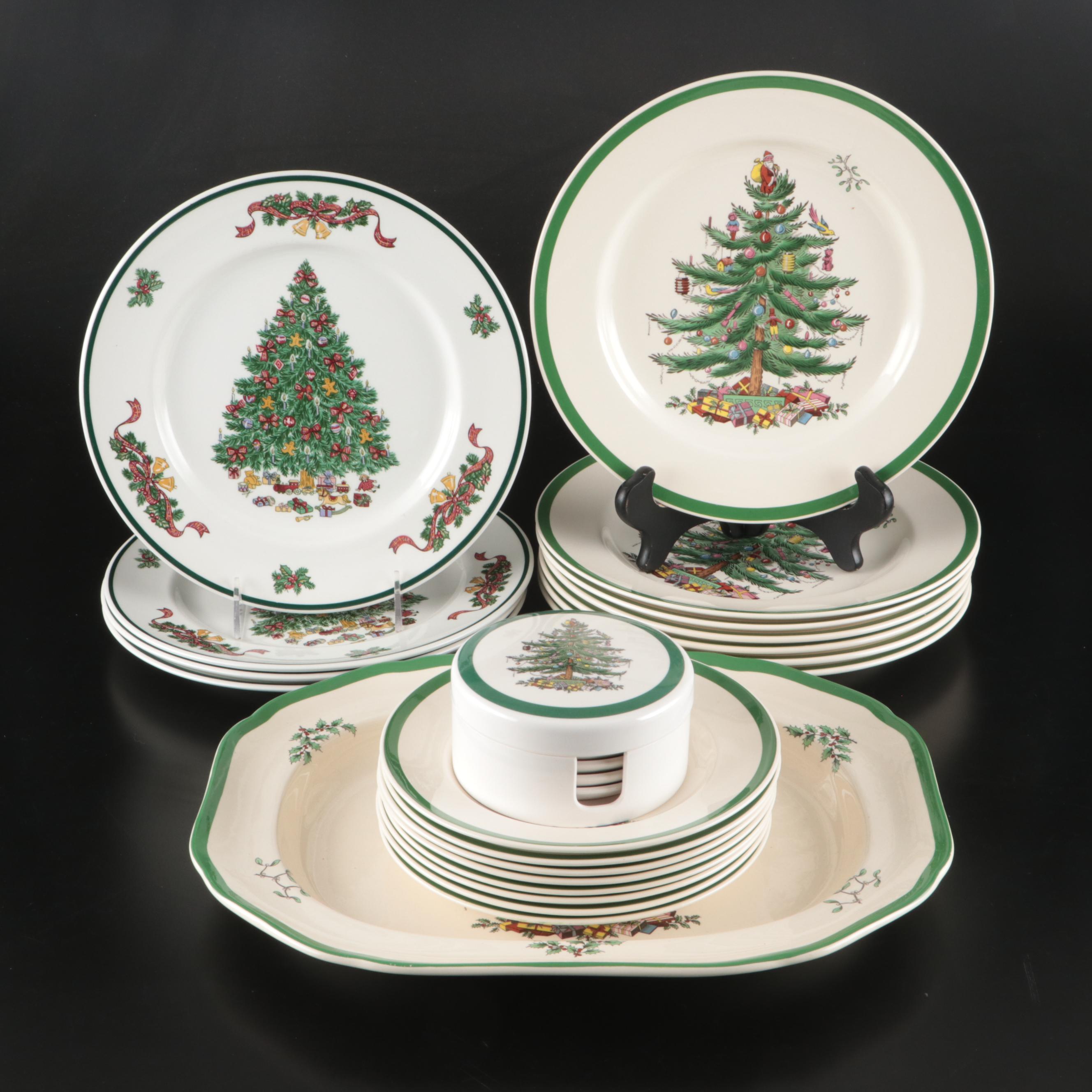 Johnson Bros "Victorian Christmas" and Spode "Christmas Tree" Ceramic Dinnerware