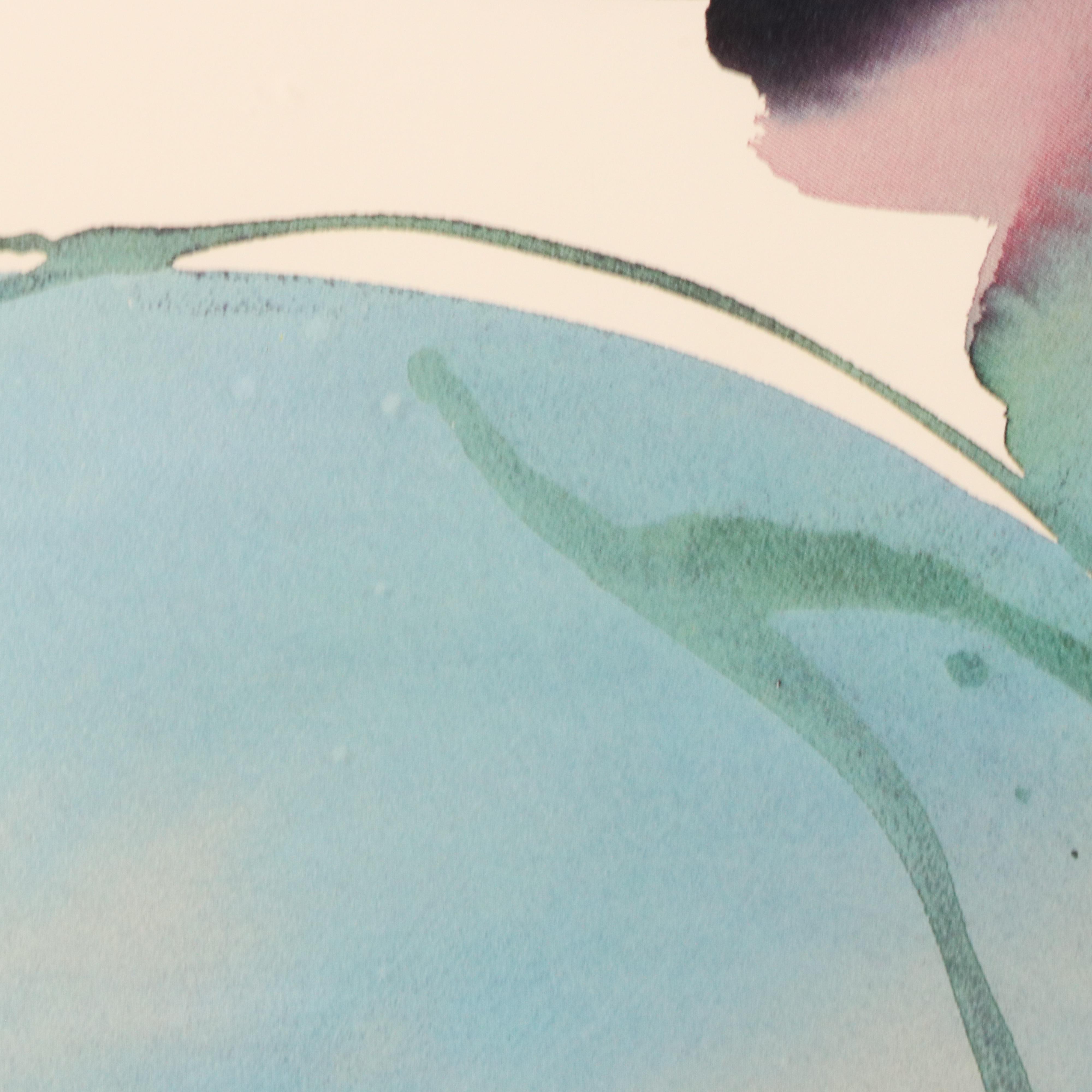 Abstract Floral Offset Lithograph After Peter Kitchell