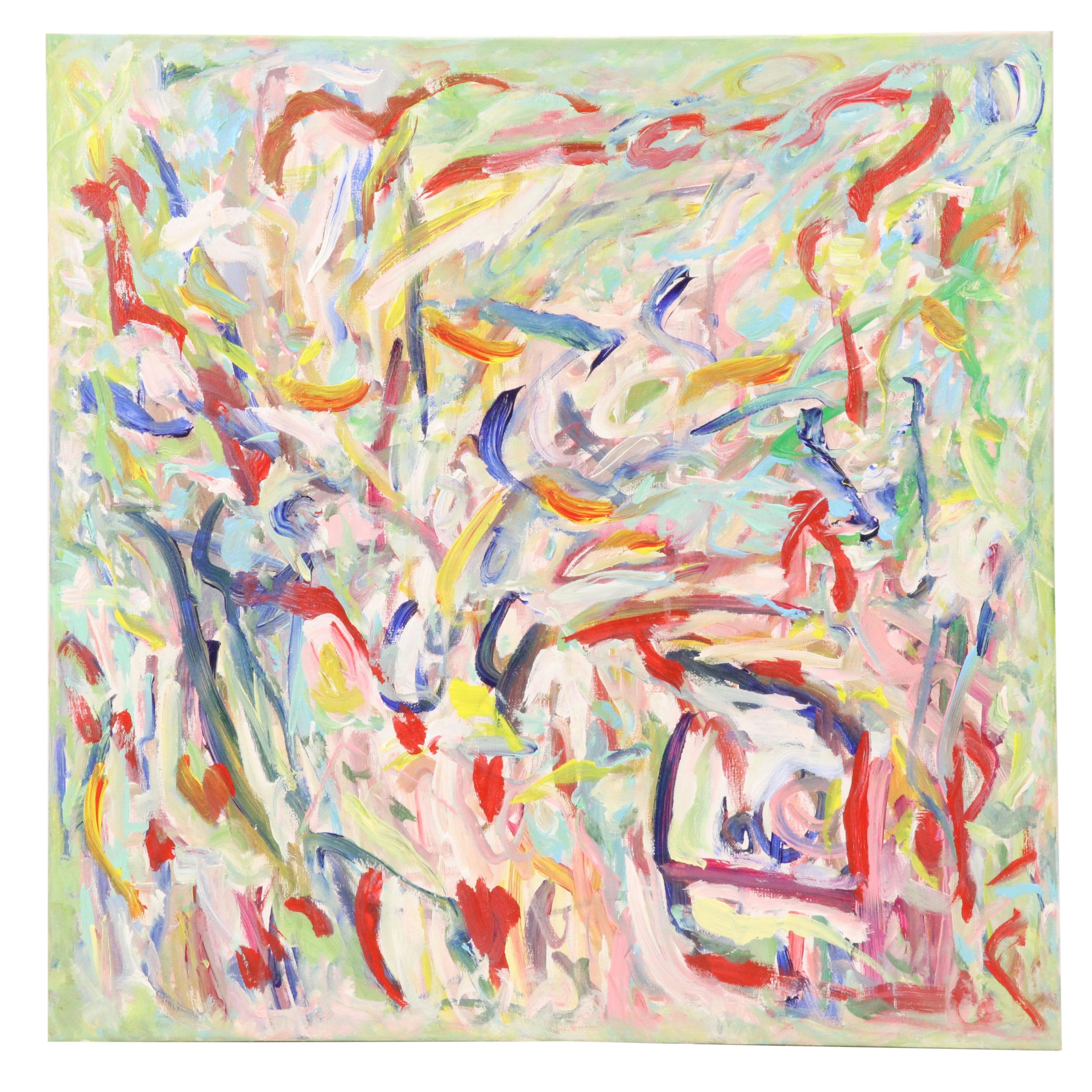 Saul Gefen Abstract Acrylic Painting, 2025