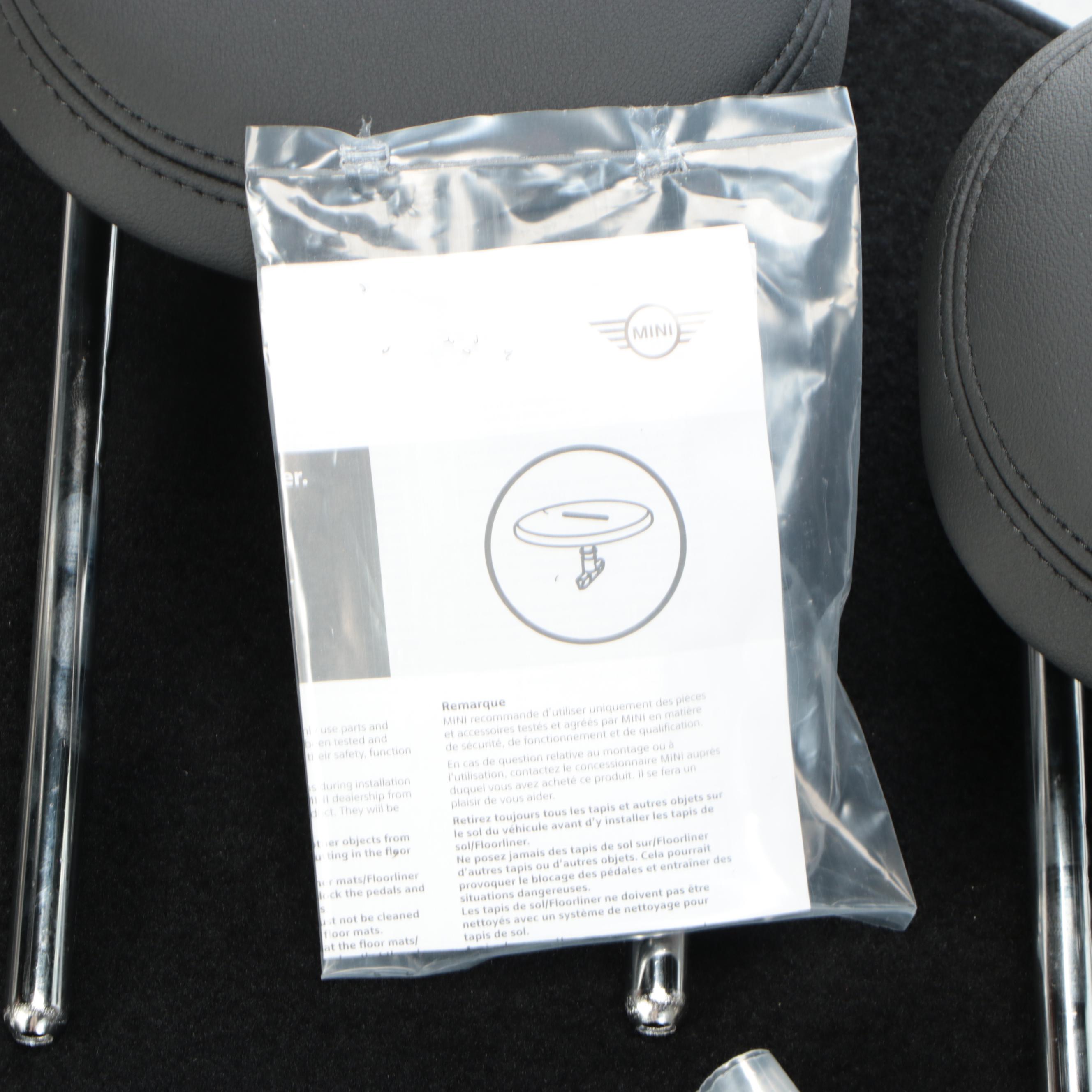 Mini Cooper Headrests with Floor Mats and License Plate Bracket
