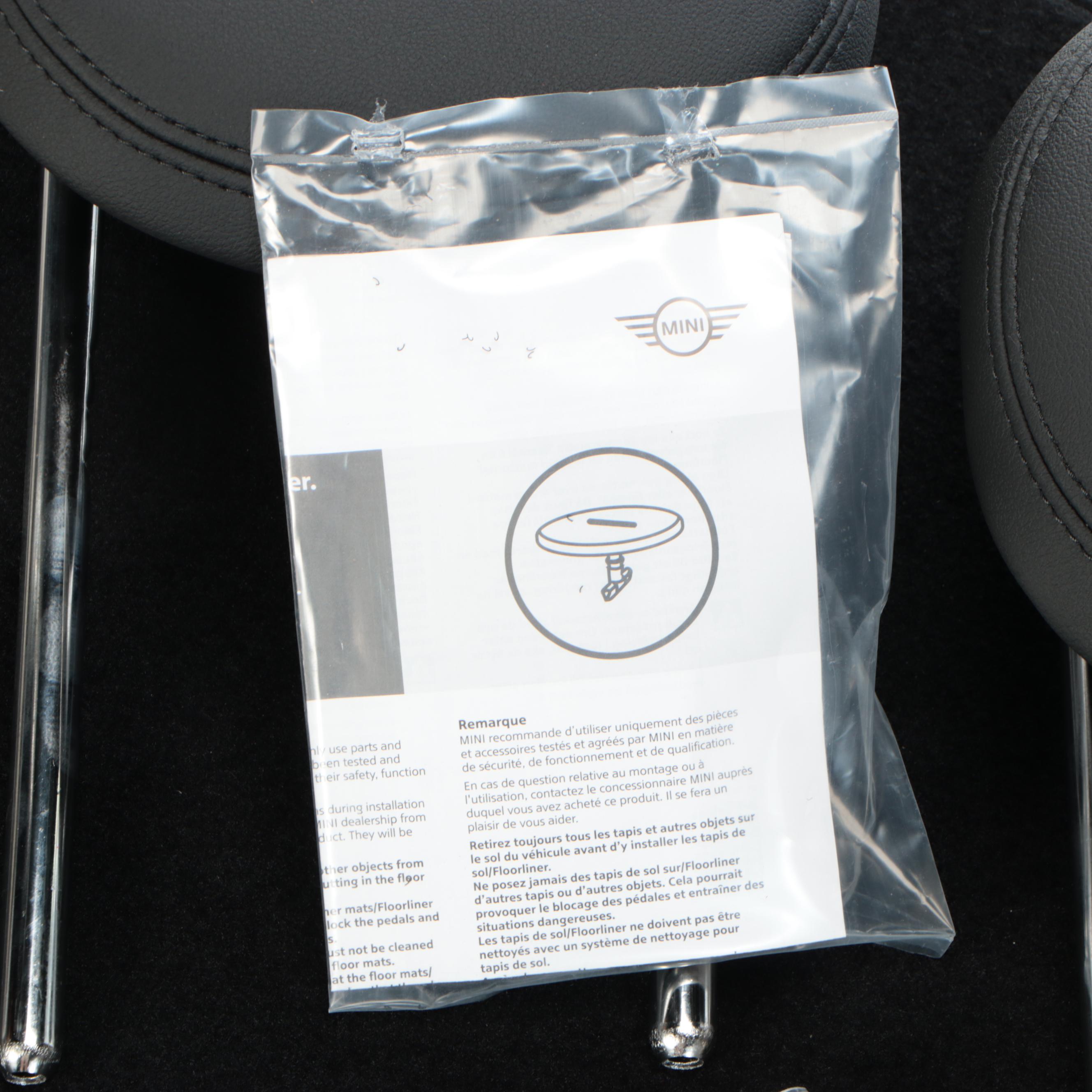 Mini Cooper Headrests with Floor Mats and License Plate Bracket