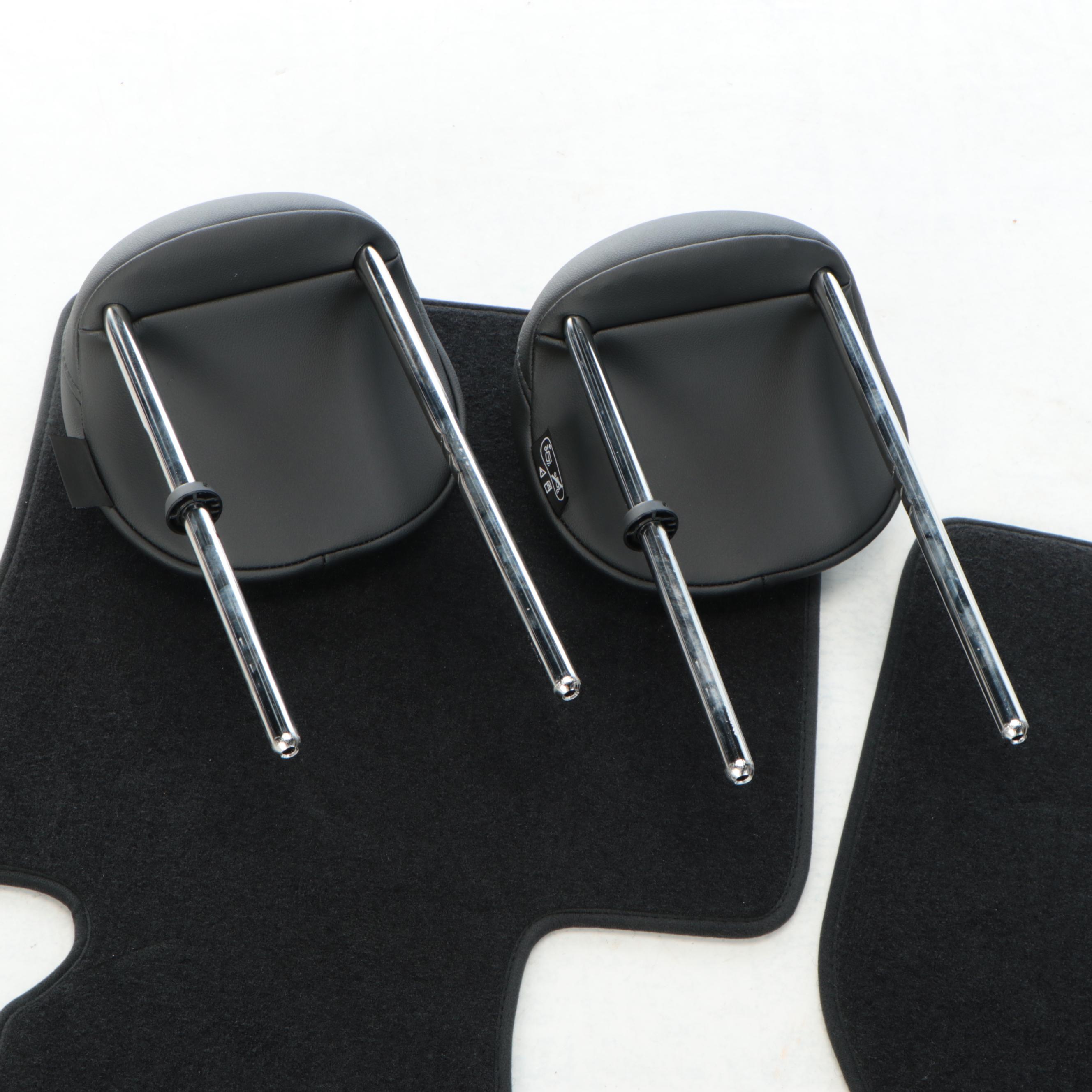 Mini Cooper Headrests with Floor Mats and License Plate Bracket