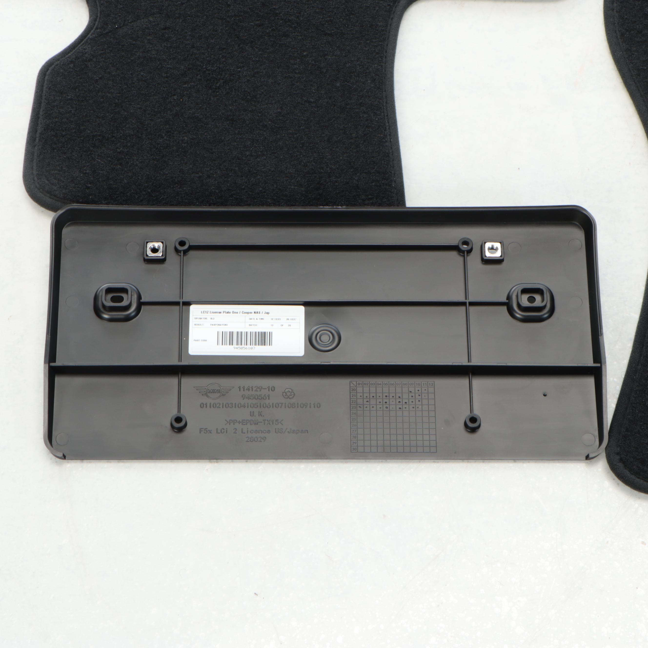 Mini Cooper Headrests with Floor Mats and License Plate Bracket