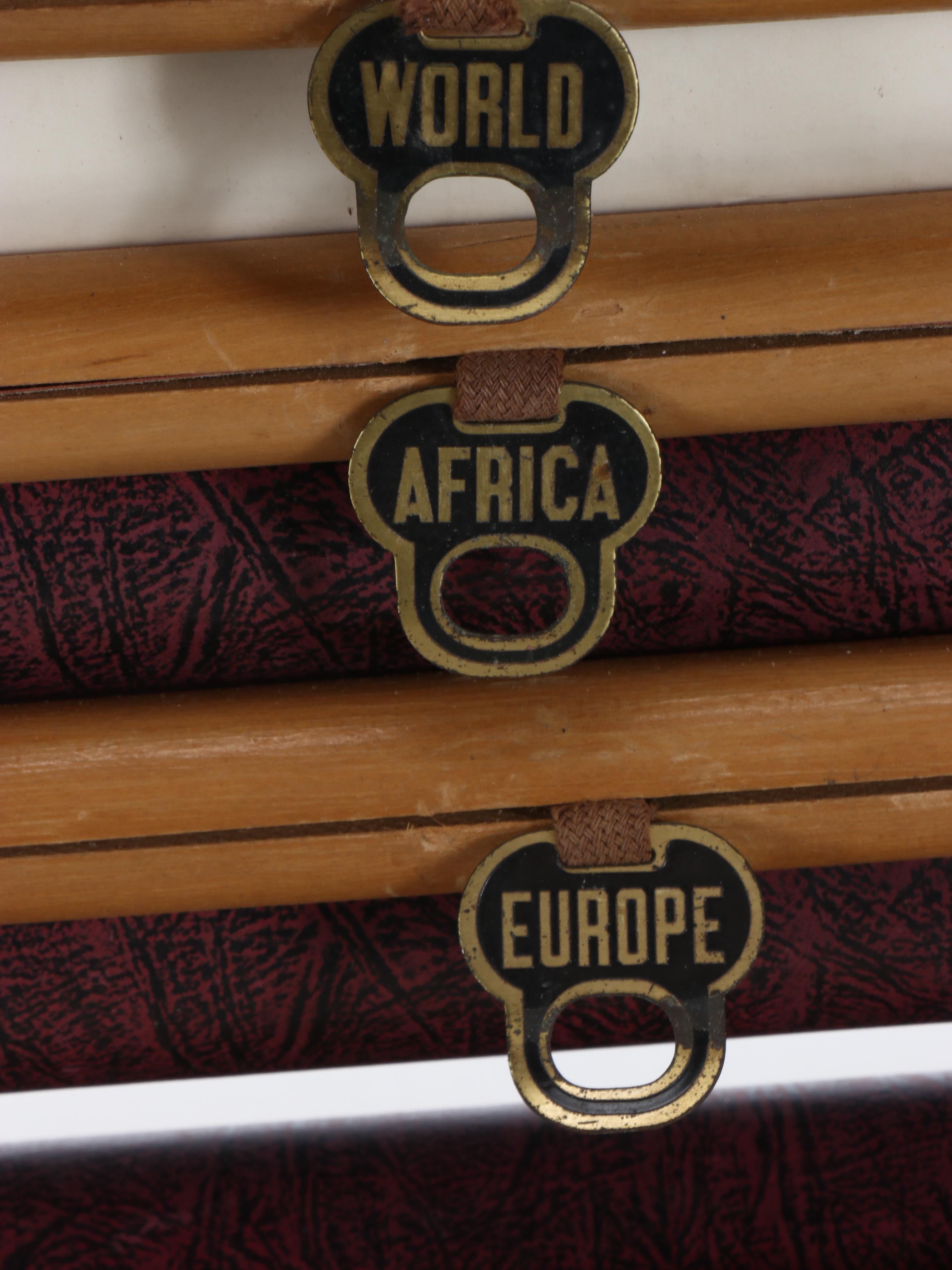 Cram's Physical and Political Mounted Pull Down Maps