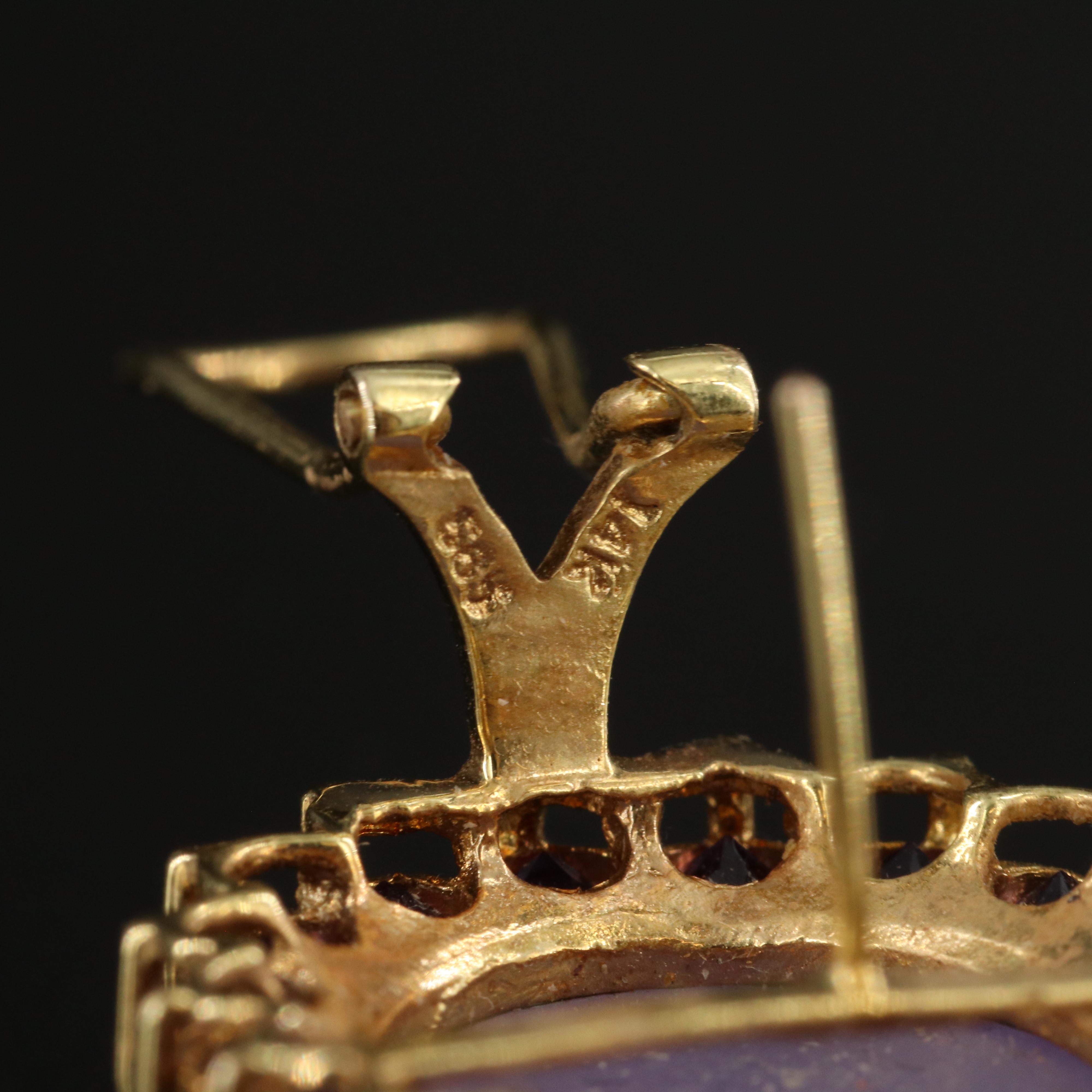 14K Jadeite and Amethyst Earrings