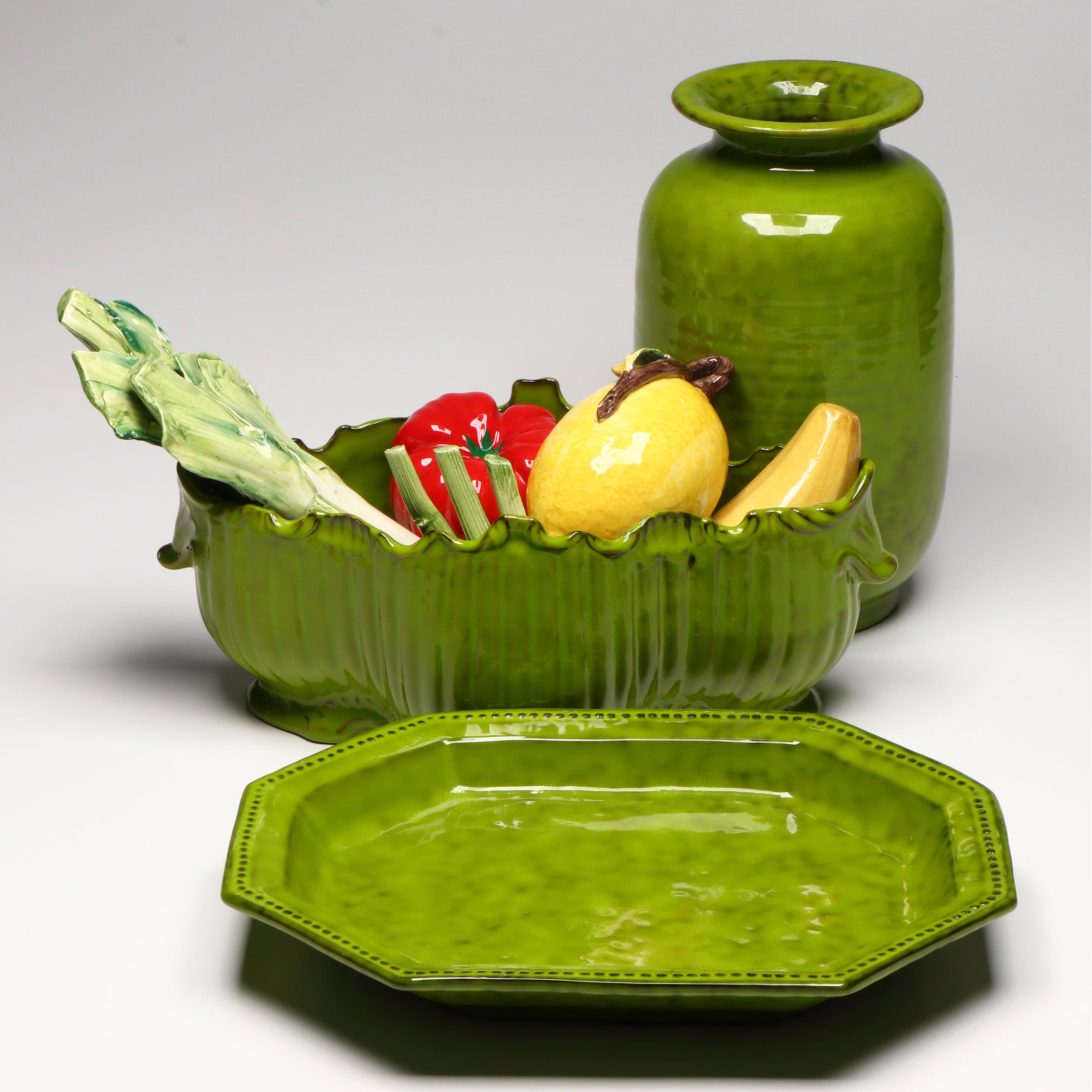 Peasant Village Italian Pottery with Vietri Ceramic Vegetables, Fruit and More