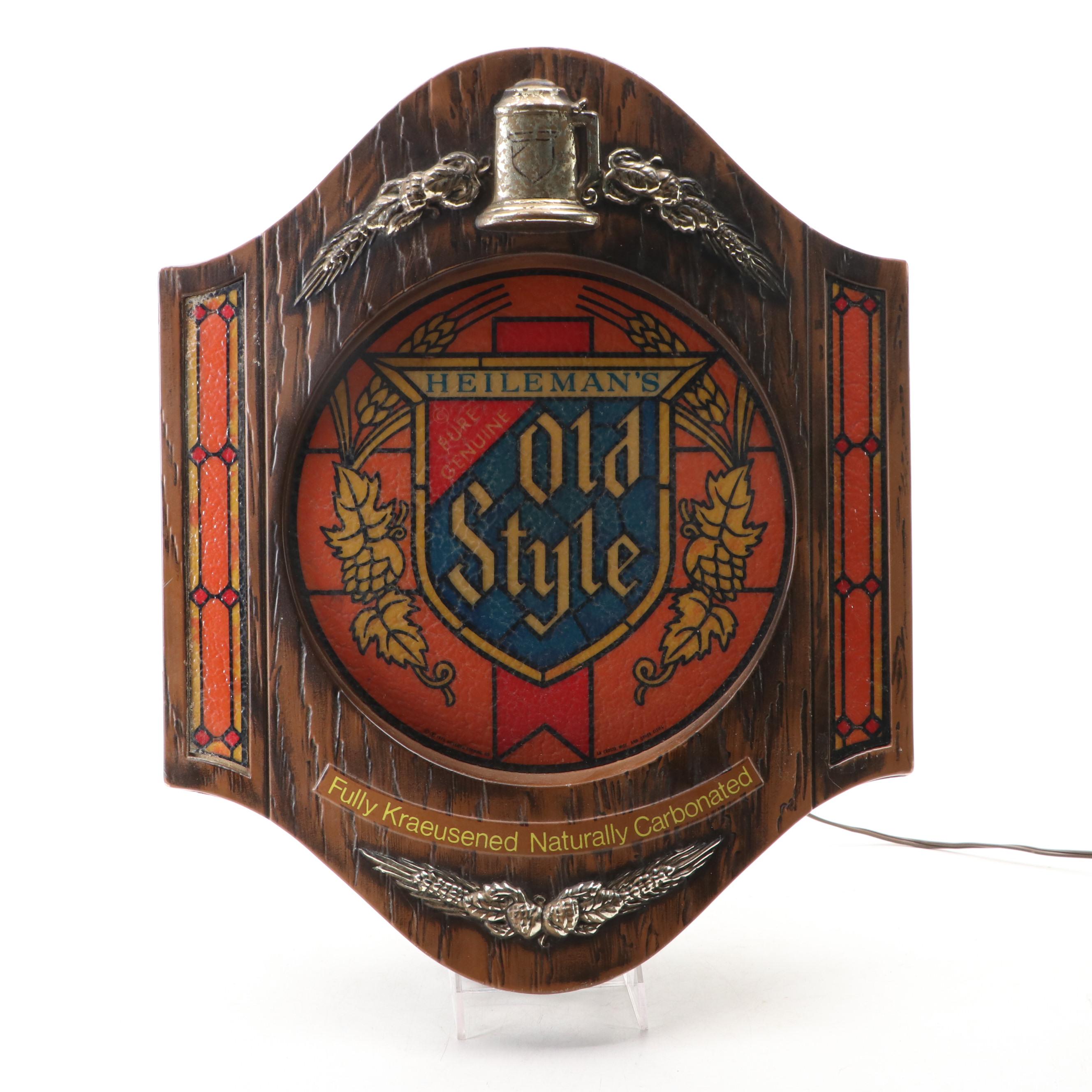 Hielman's Old Style Beer Illuminated Advertising Sign, 1975
