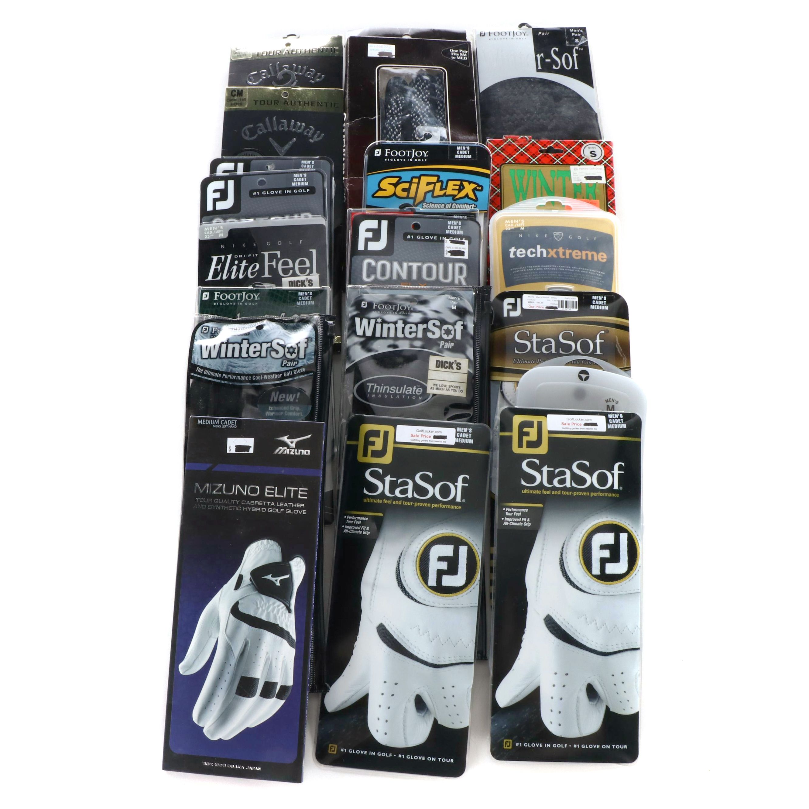 Callaway, Nike, Footjoy and Other Leather Golf Gloves