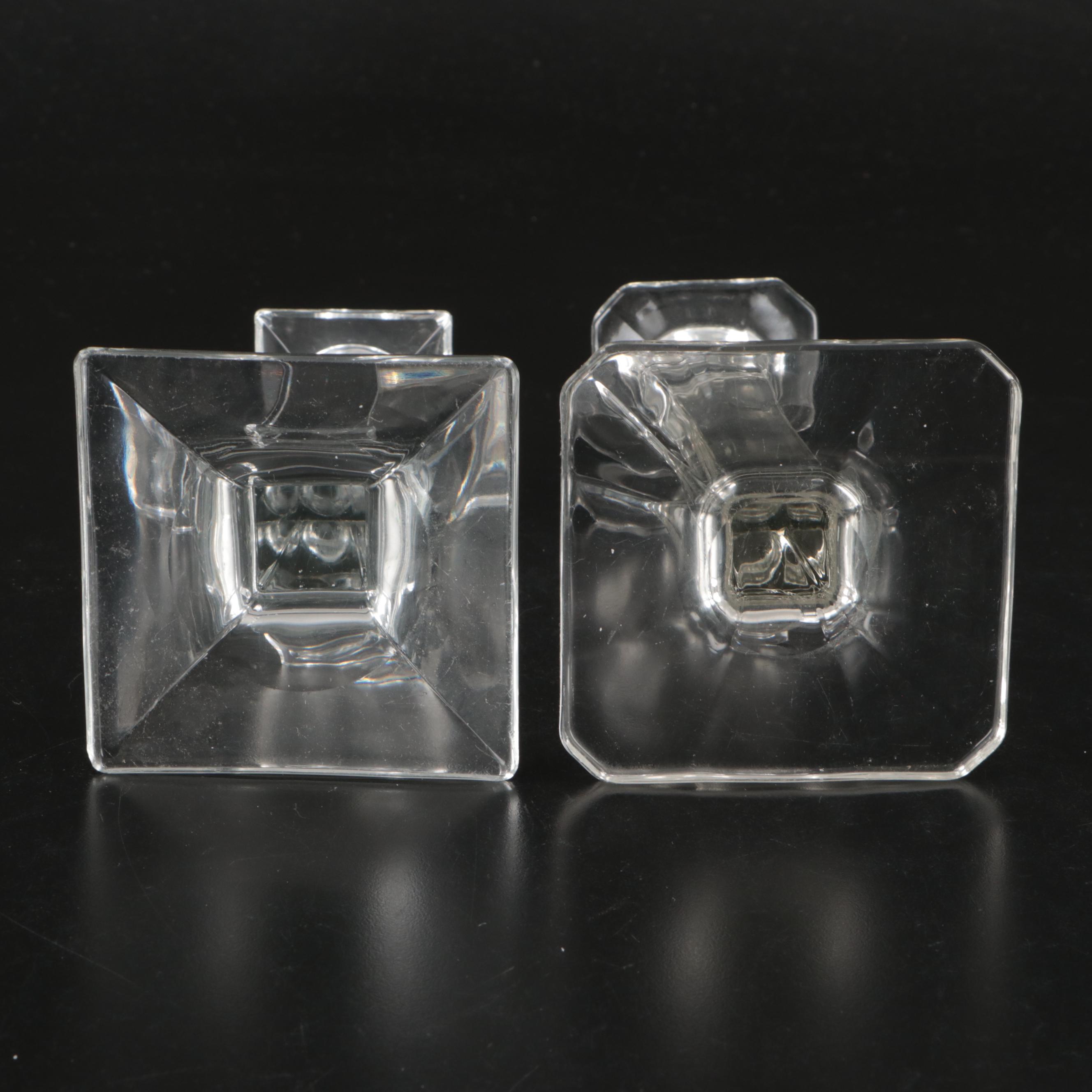 Orrefors "Gabriel" with Other Glass Candlesticks and Holders