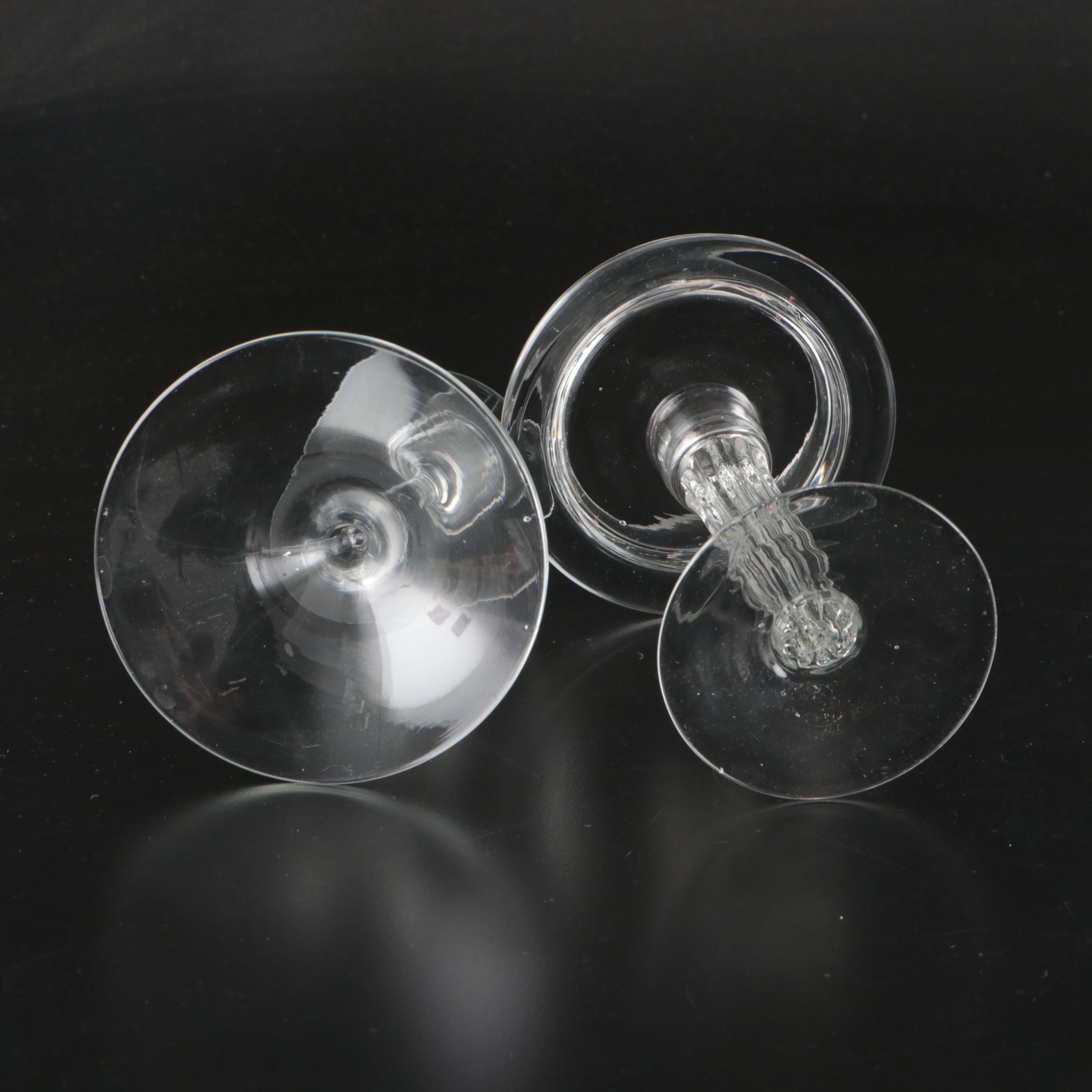 Orrefors "Gabriel" with Other Glass Candlesticks and Holders