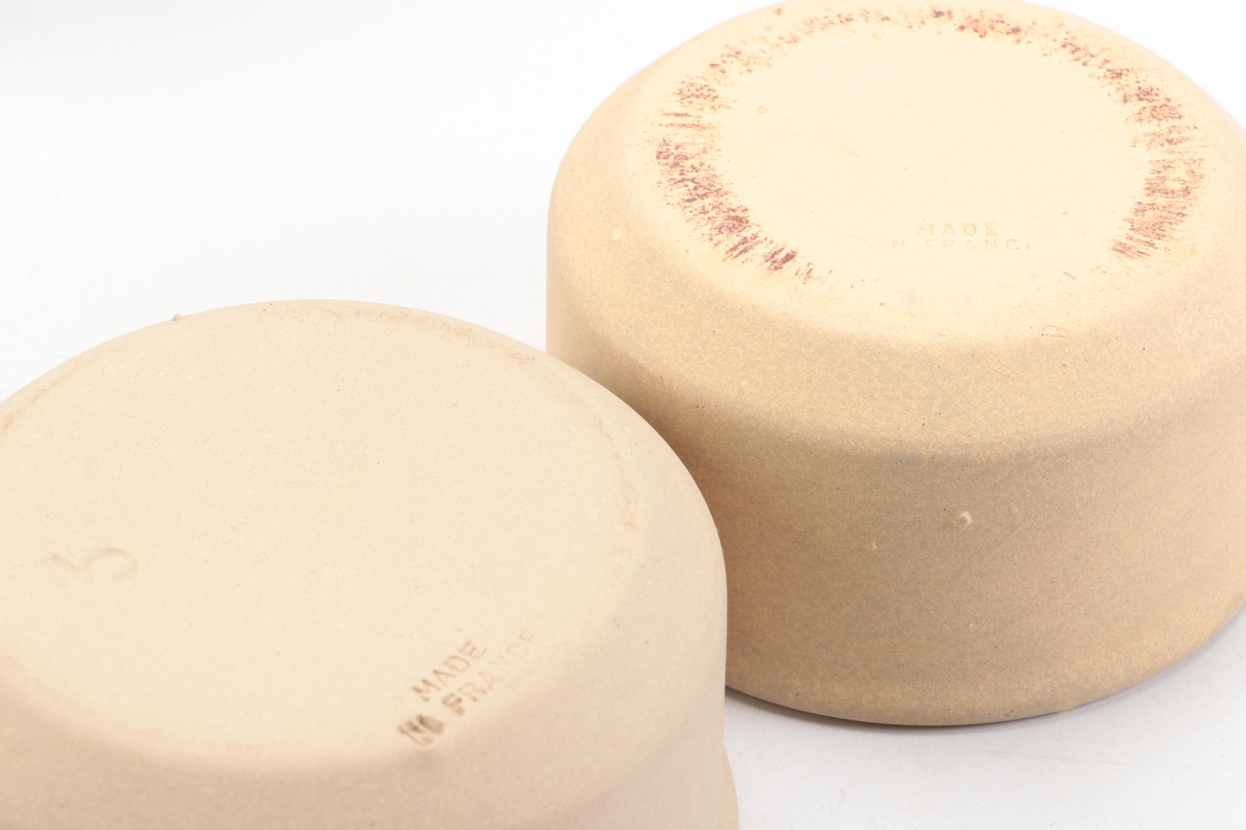 French Country Style Ceramic Bowls and Lidded Jar