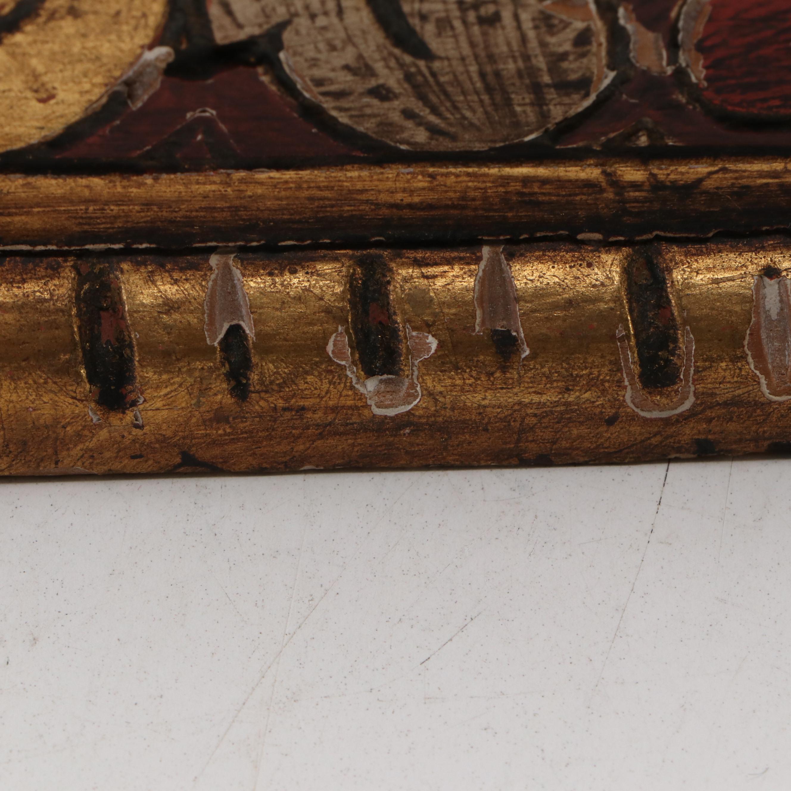 Mexican Painted Floral Carved Wood Decorative Box