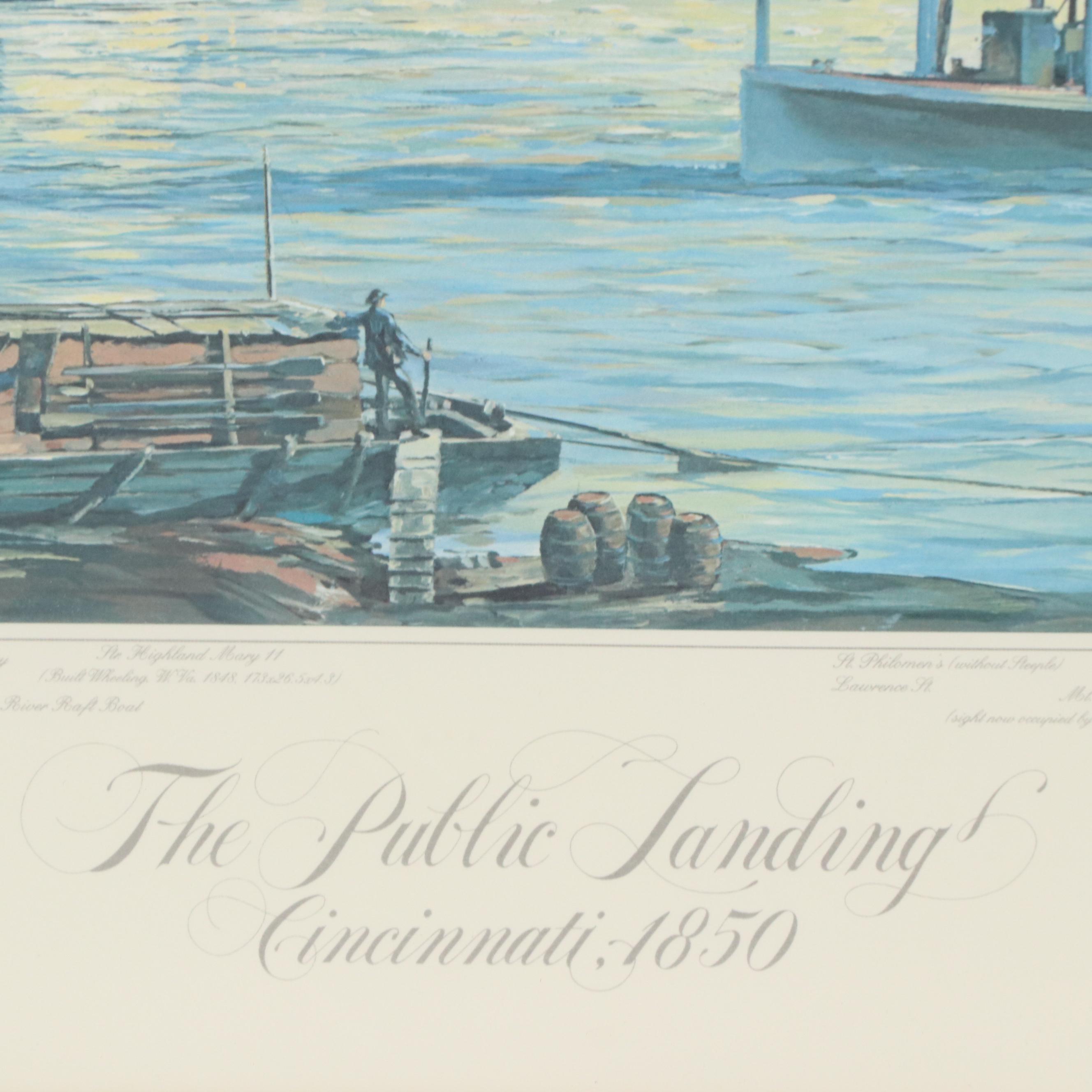 Michael Blaser Offset Lithograph "The Public Landing," 1991