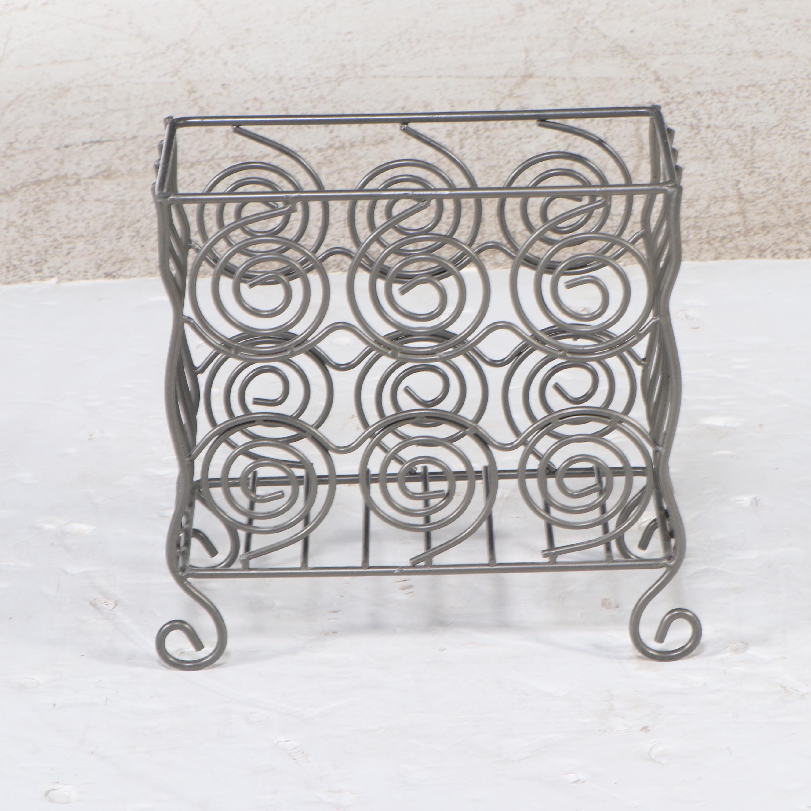 Contemporary Spiral Metal Magazine Rack