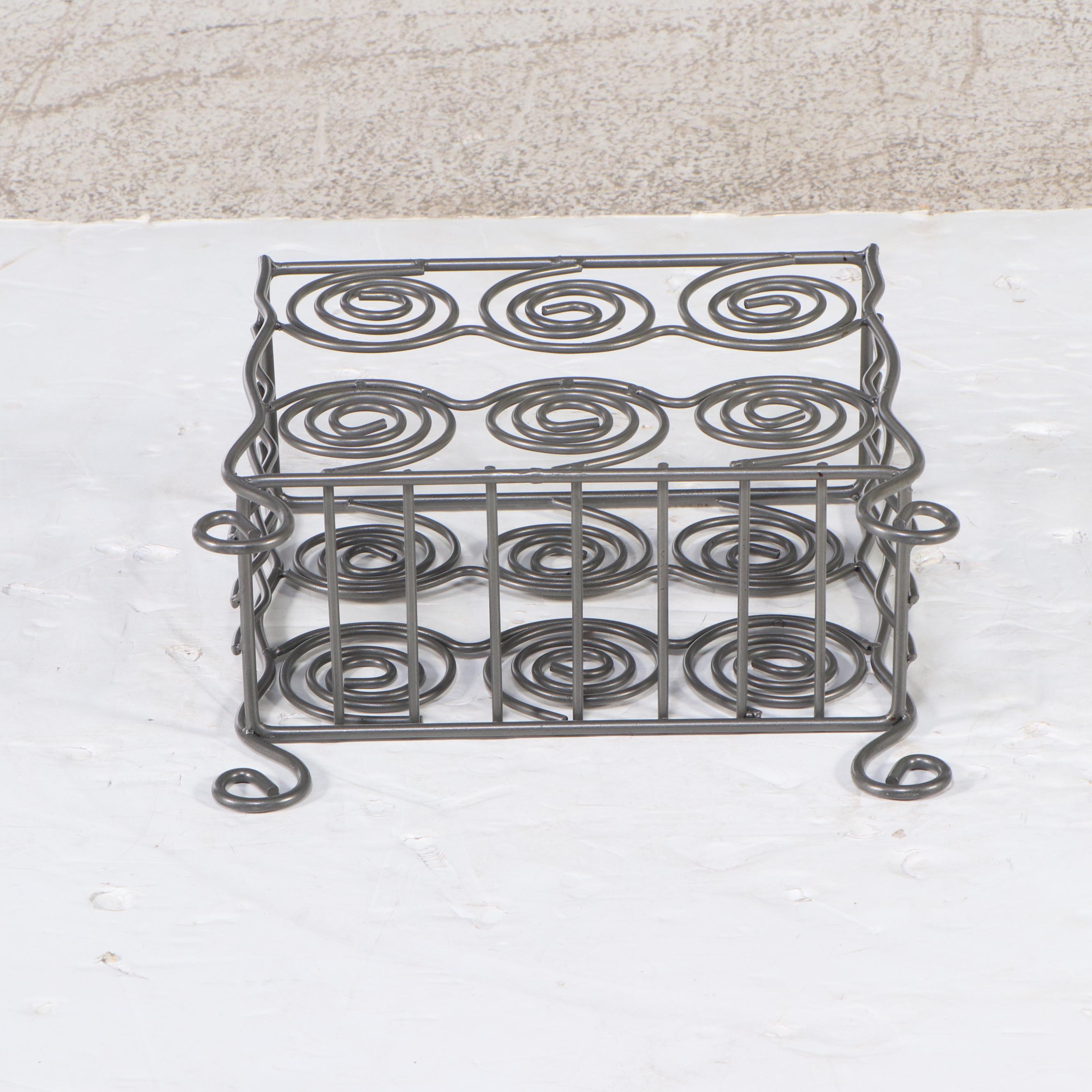 Contemporary Spiral Metal Magazine Rack